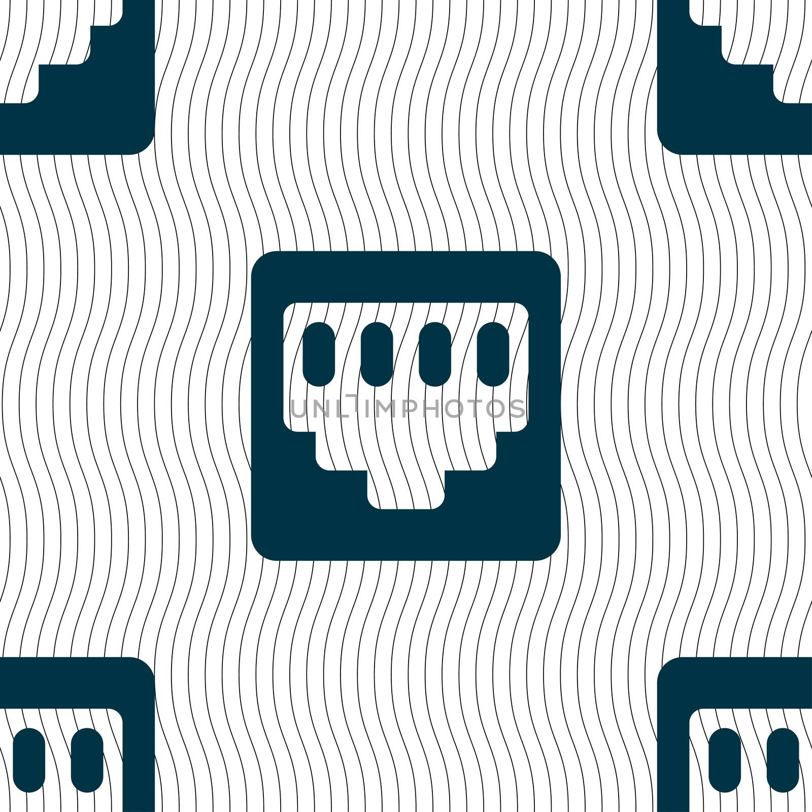 cable rj45, Patch Cord icon sign. Seamless pattern with geometric texture. Vector by serhii_lohvyniuk