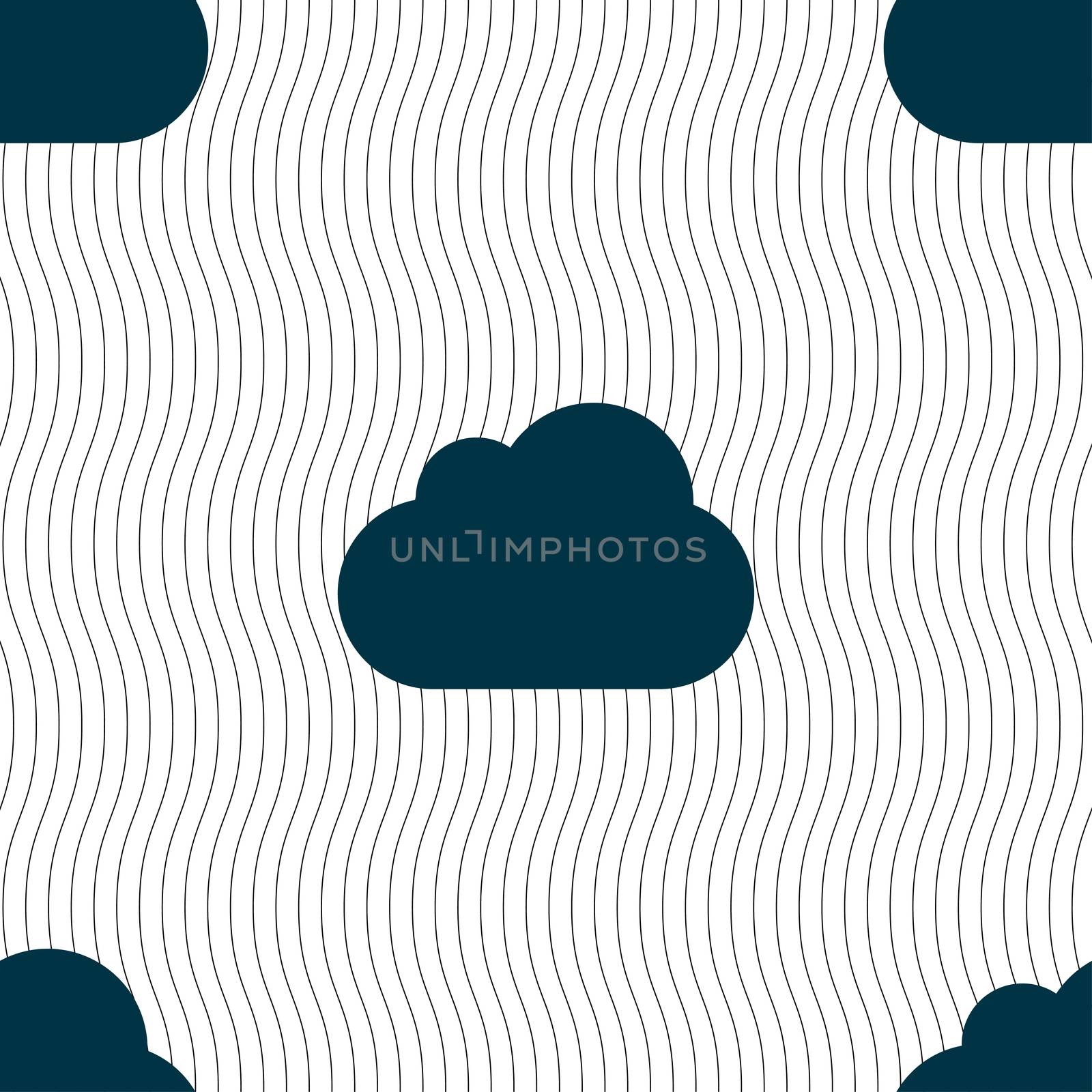 cloud icon sign. Seamless pattern with geometric texture. Vector by serhii_lohvyniuk