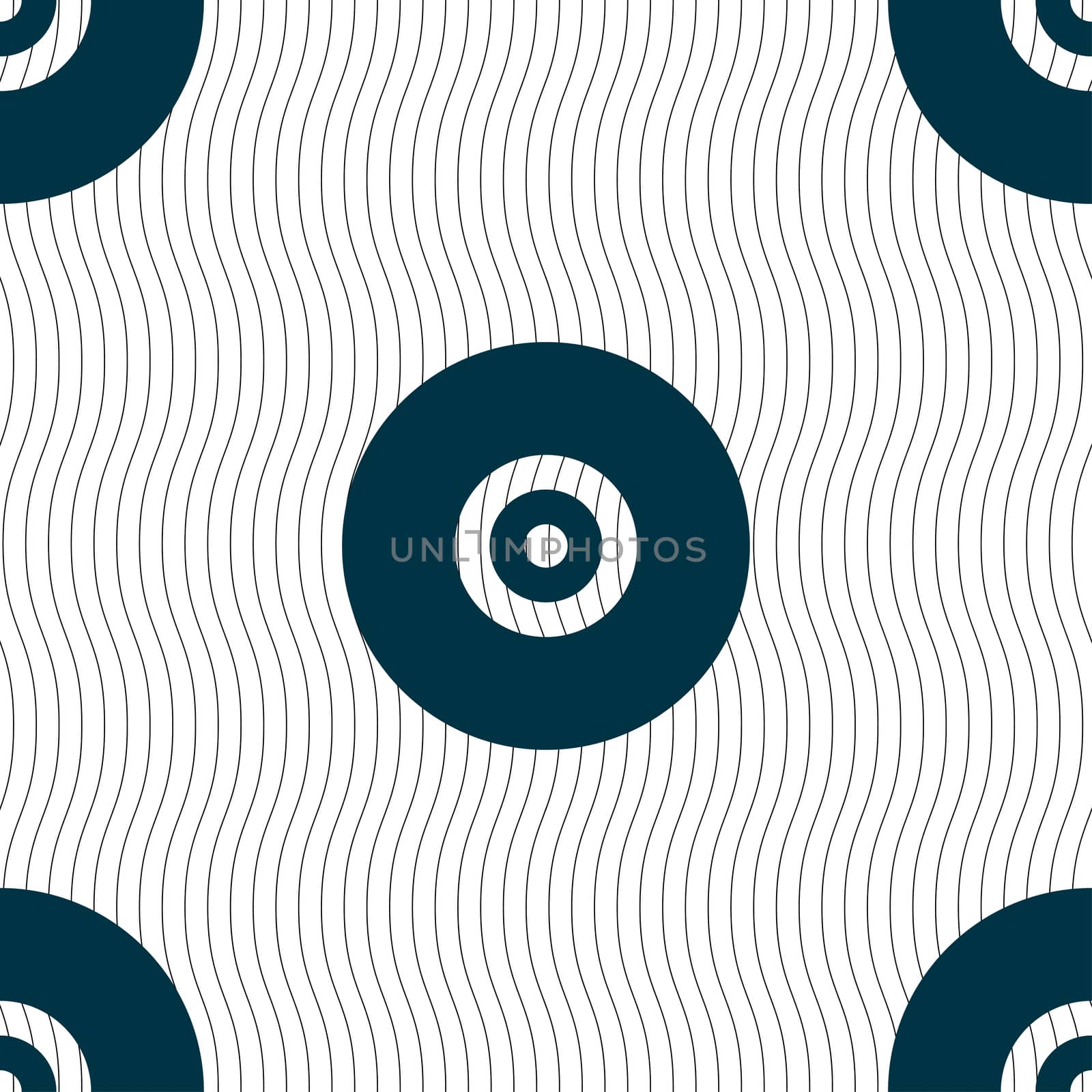 CD or DVD icon sign. Seamless pattern with geometric texture. Vector by serhii_lohvyniuk
