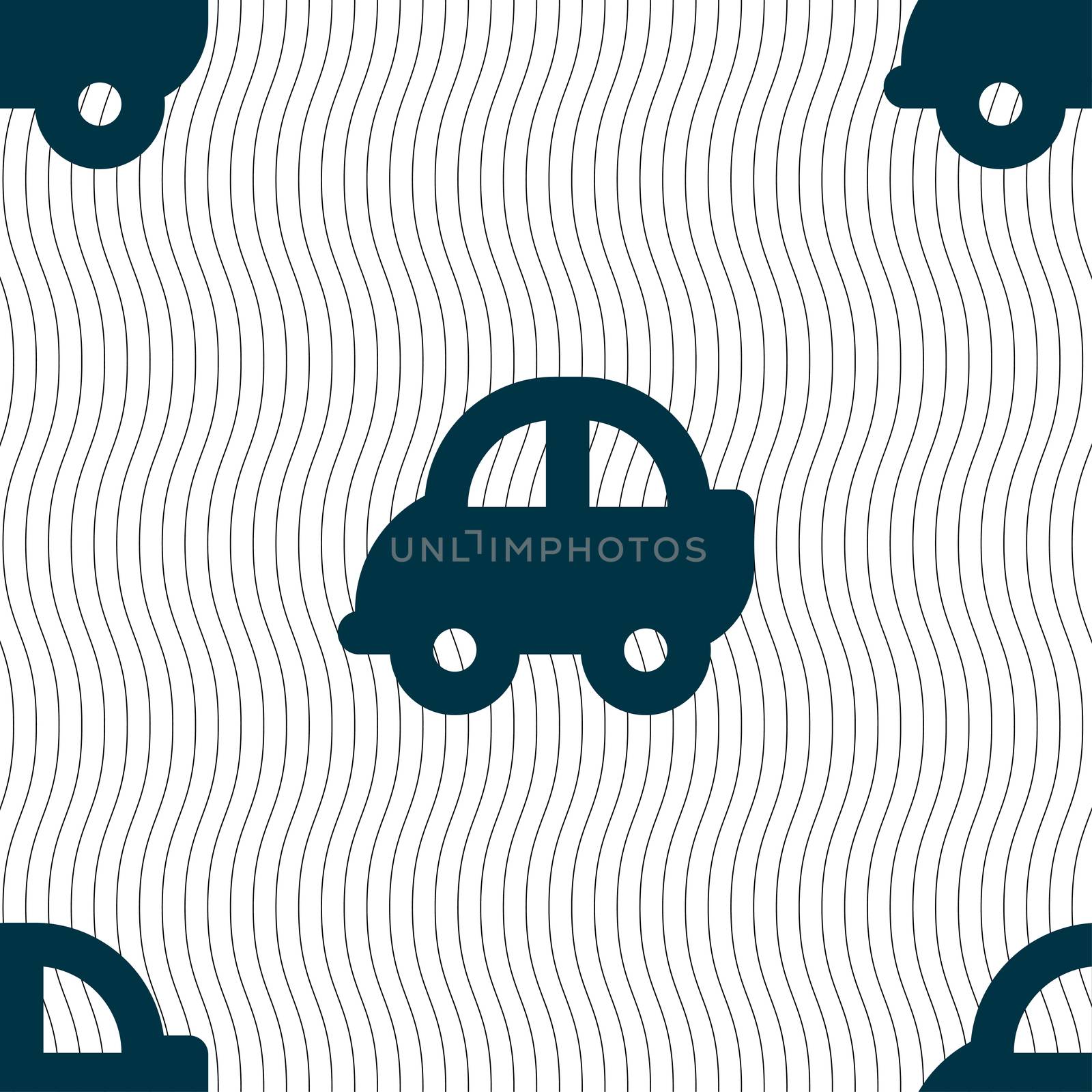 Auto icon sign. Seamless pattern with geometric texture. Vector illustration