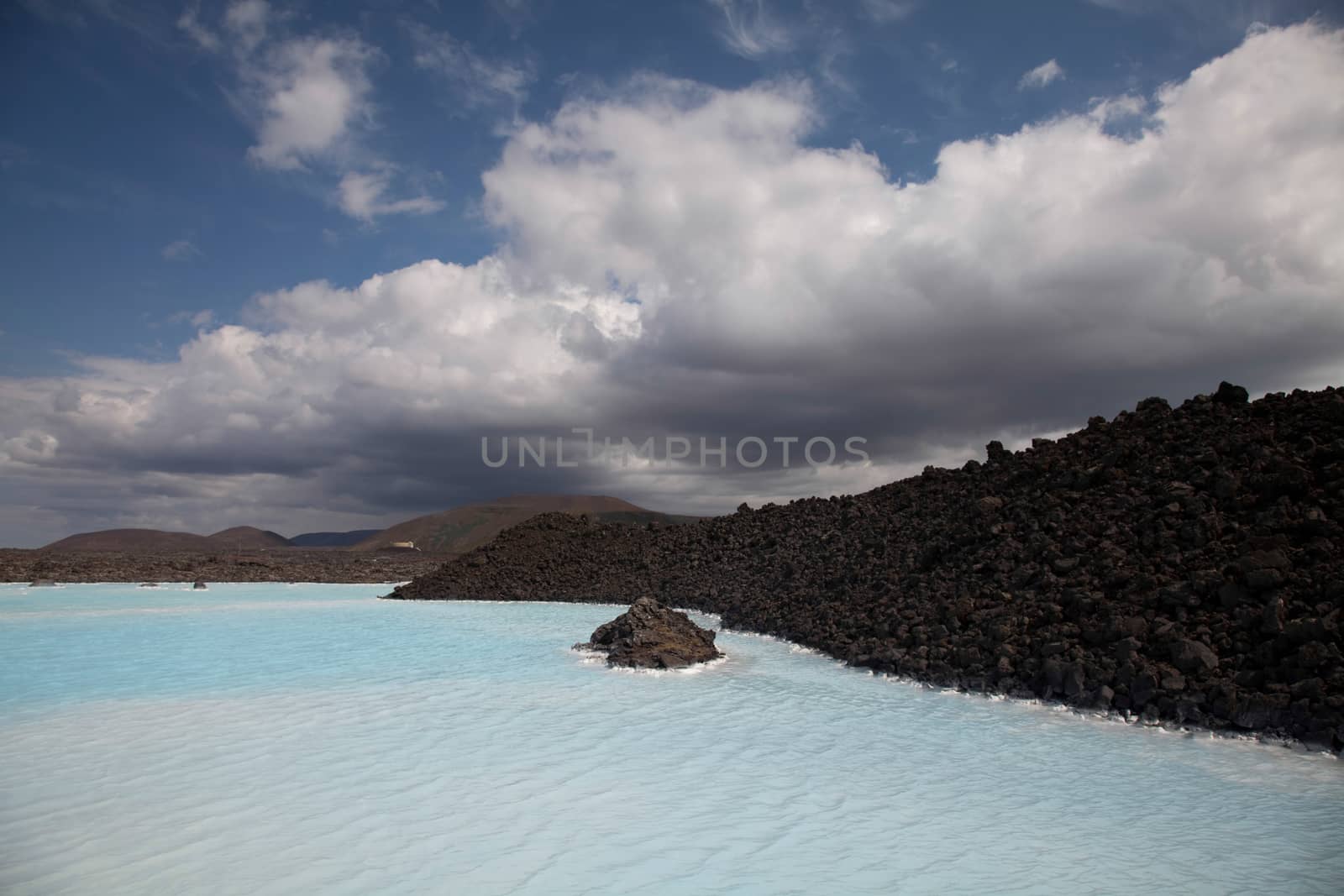 Lake iceland, bright colorful vivid theme
