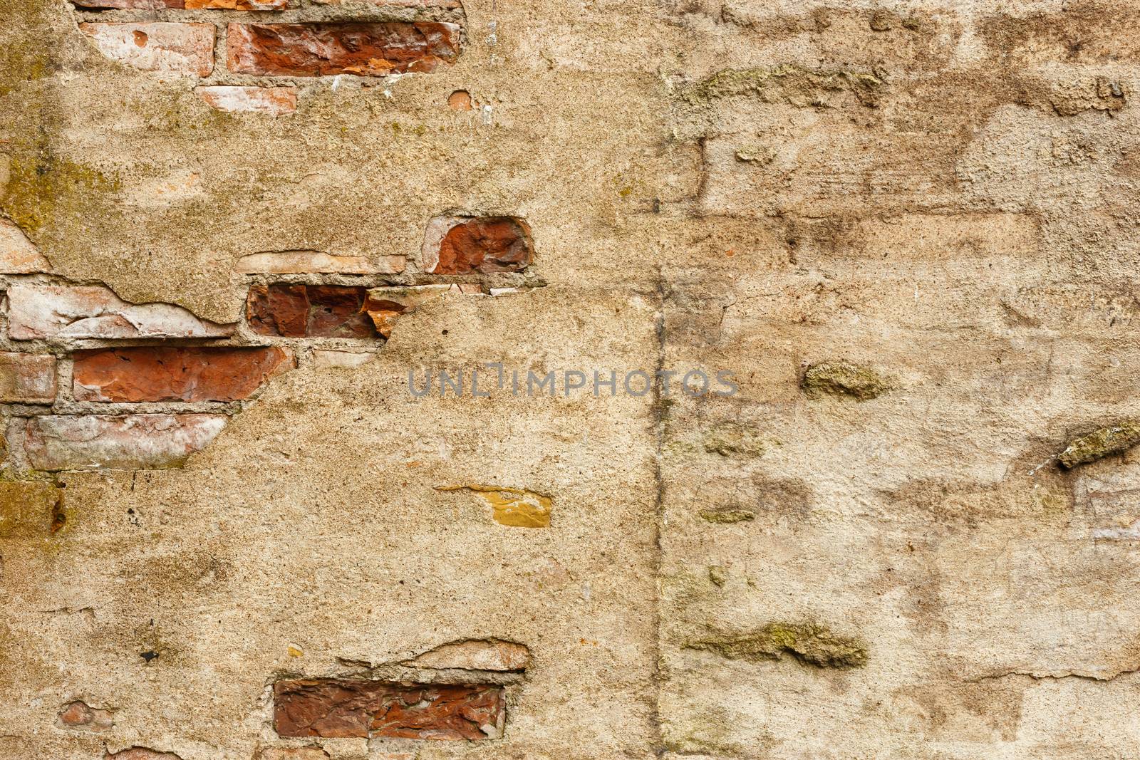 Brick wall background,texture concrete plaster on a brick wall