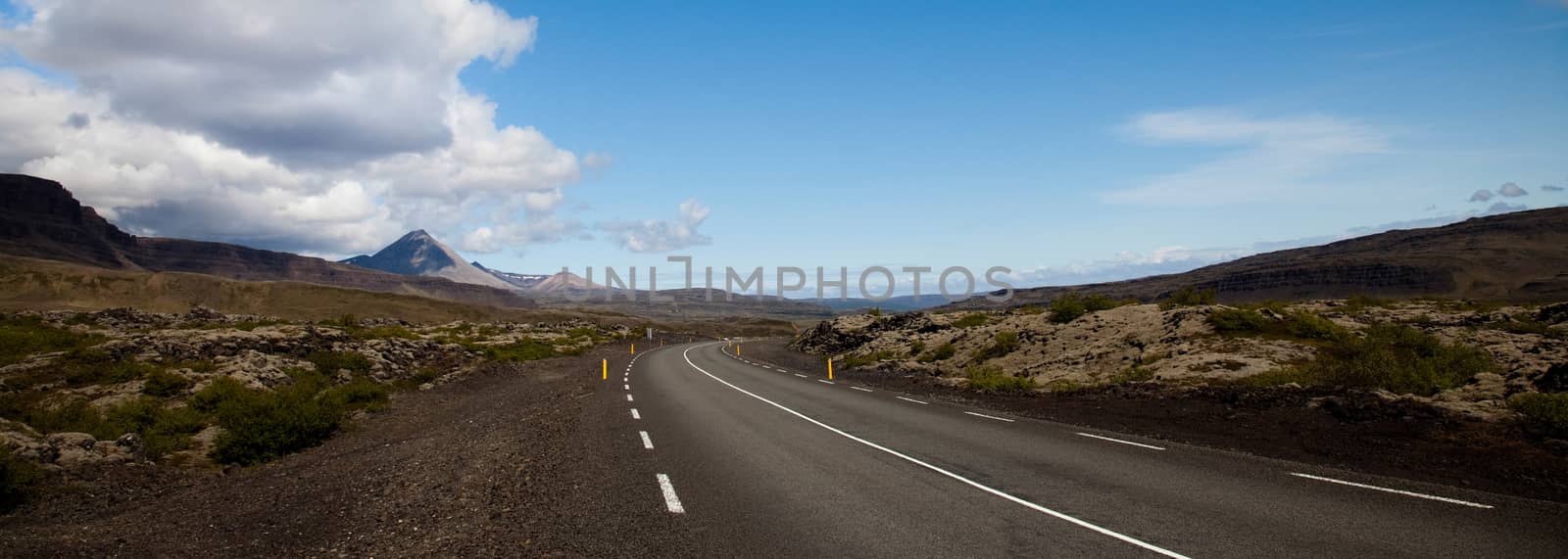 Scenic road on Iceland, bright colorful vivid theme by JanPietruszka