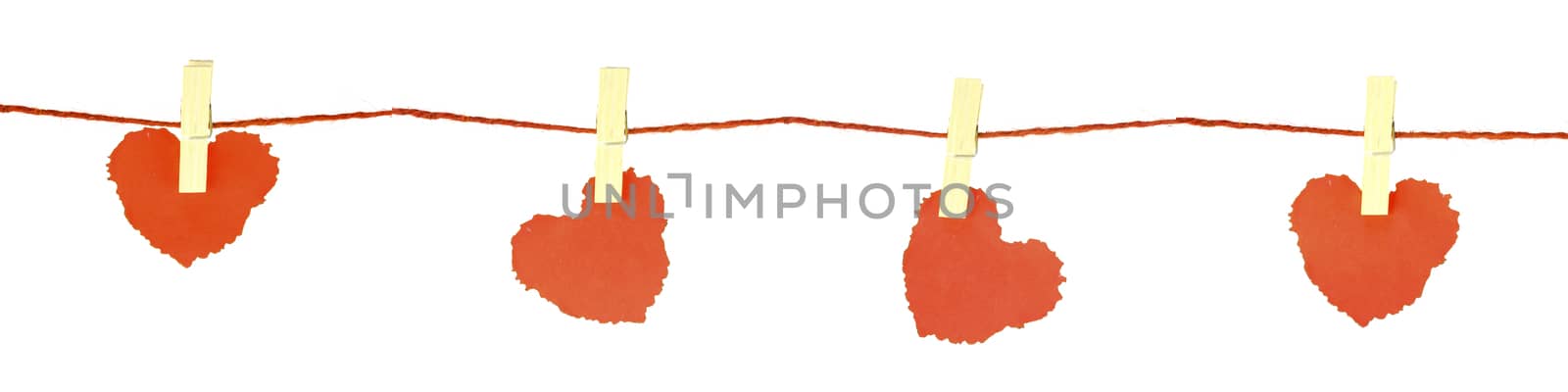 red heart isolated on white background