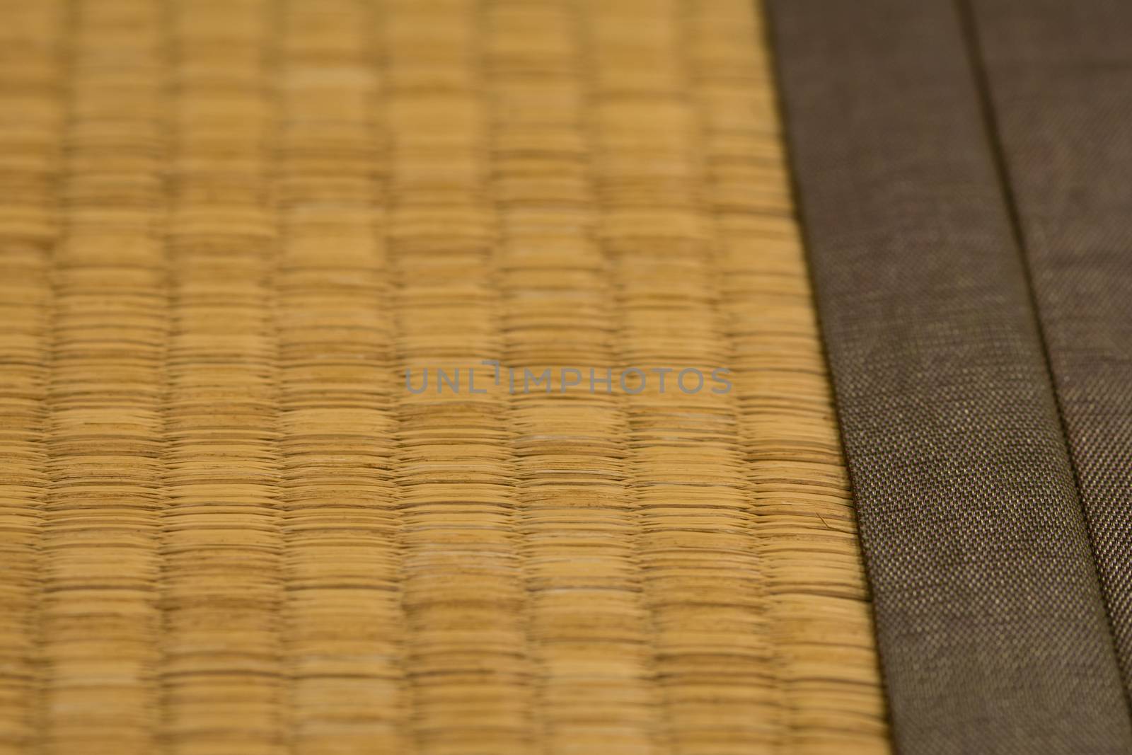 A close up shot of a Japanese Tatami mat made from straw.