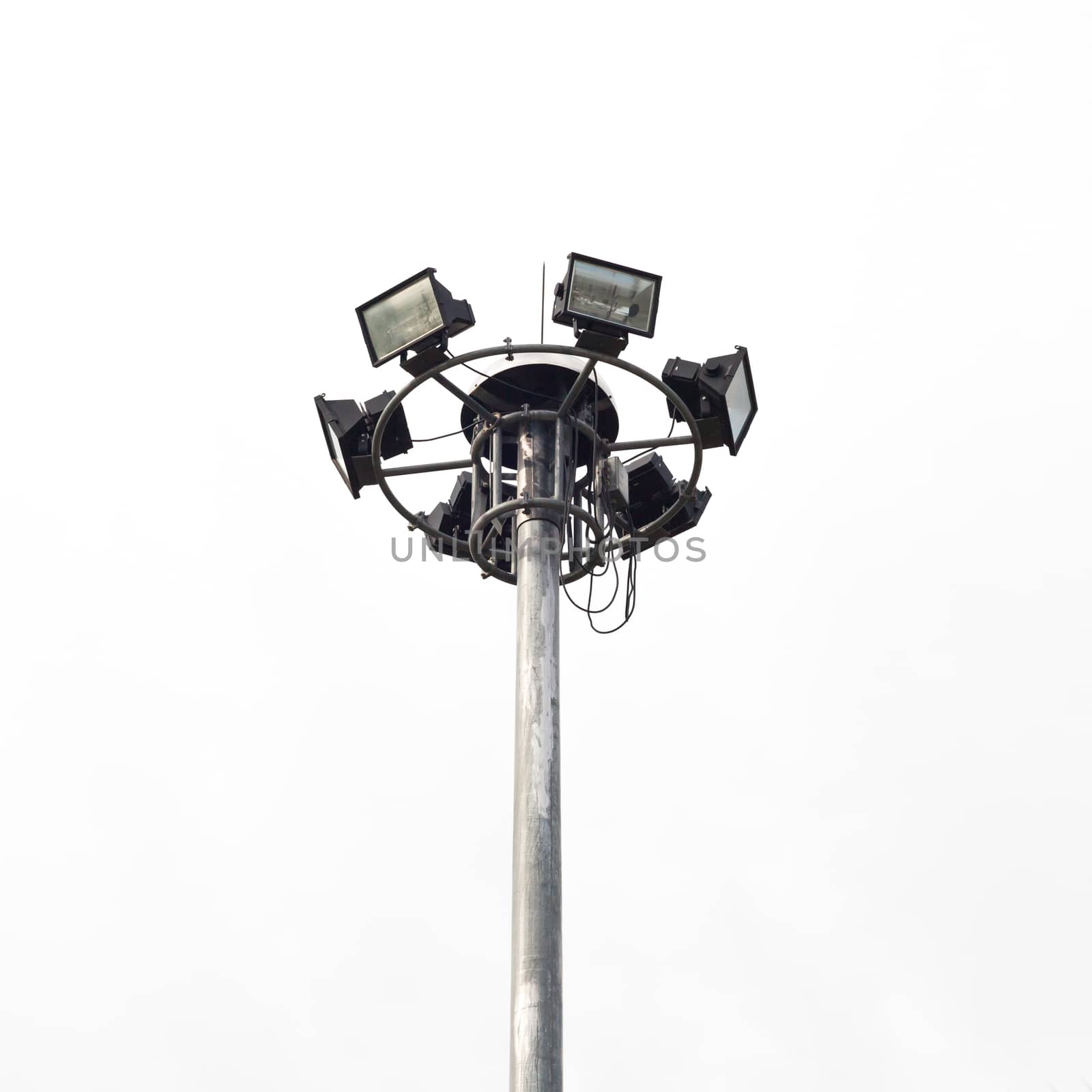 Stadium lights isolated on white background by nopparats