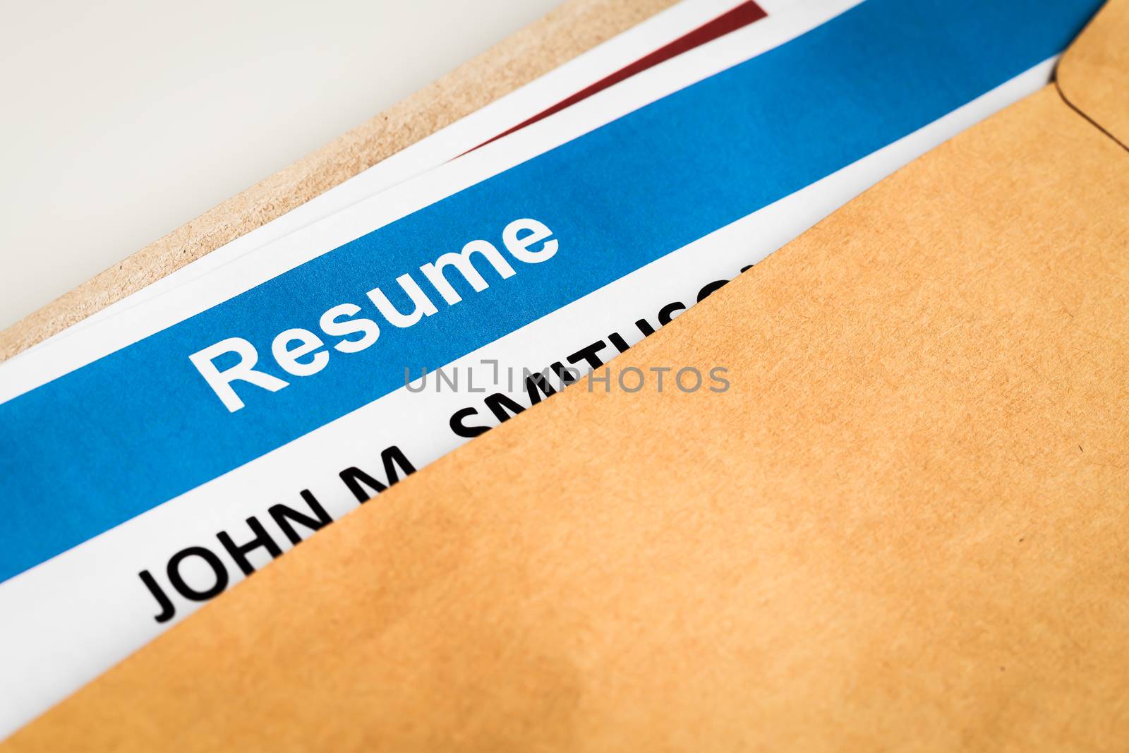 Resume letter background in brown envelop, can use as recruitmen by FrameAngel