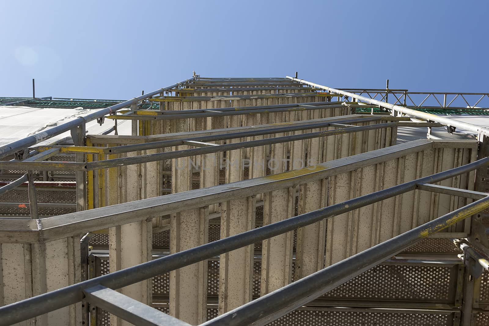 A scaffolding on a construction site