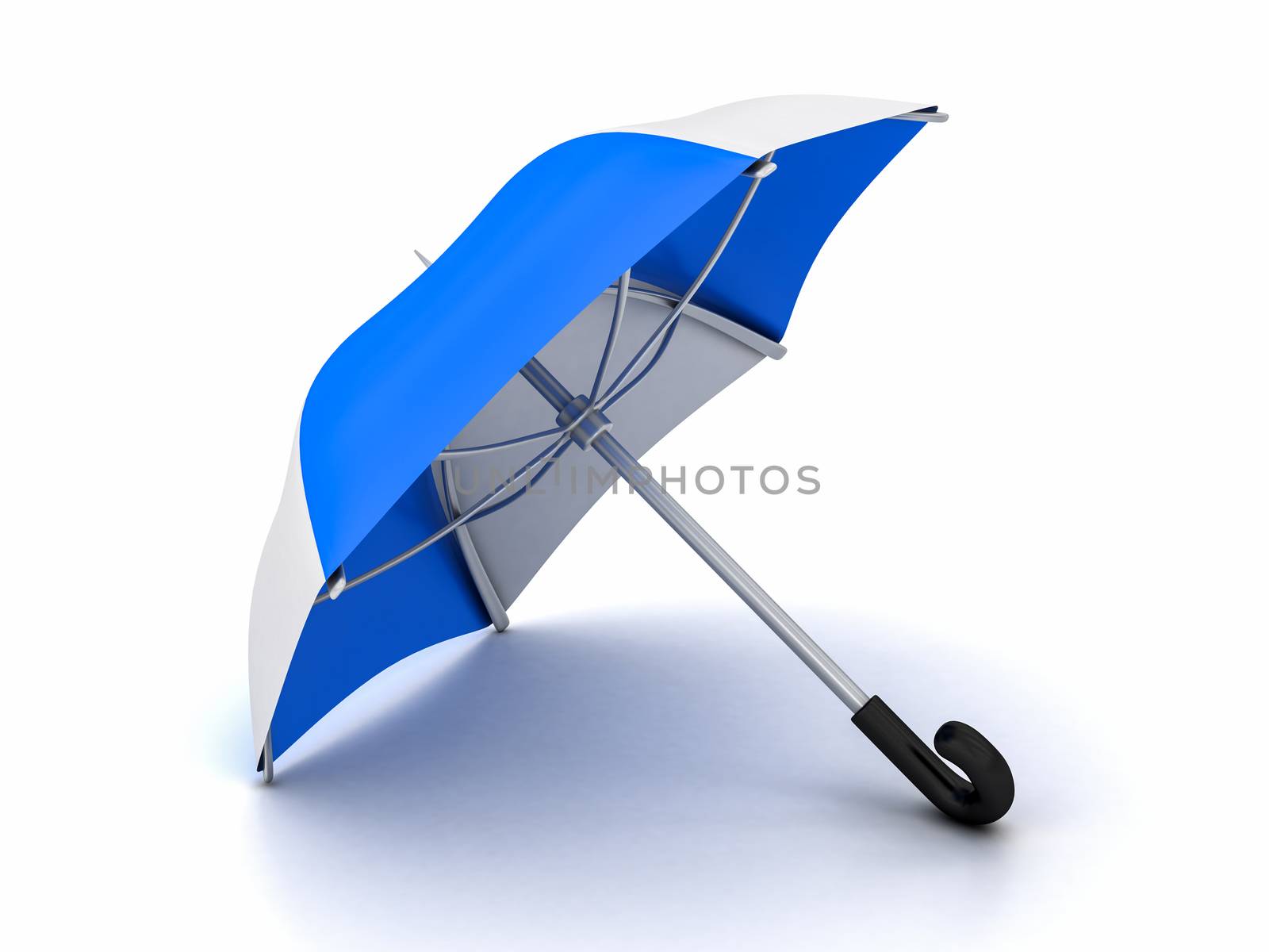 blue and white umbrella by Lupen
