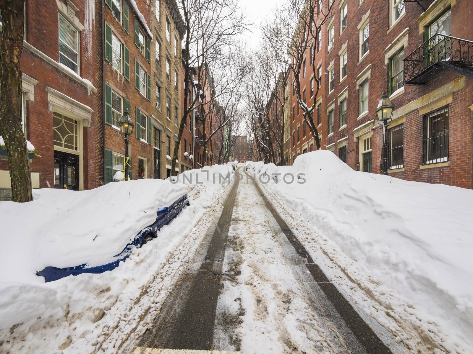 Snow clogged streets of Boston during last snow storm