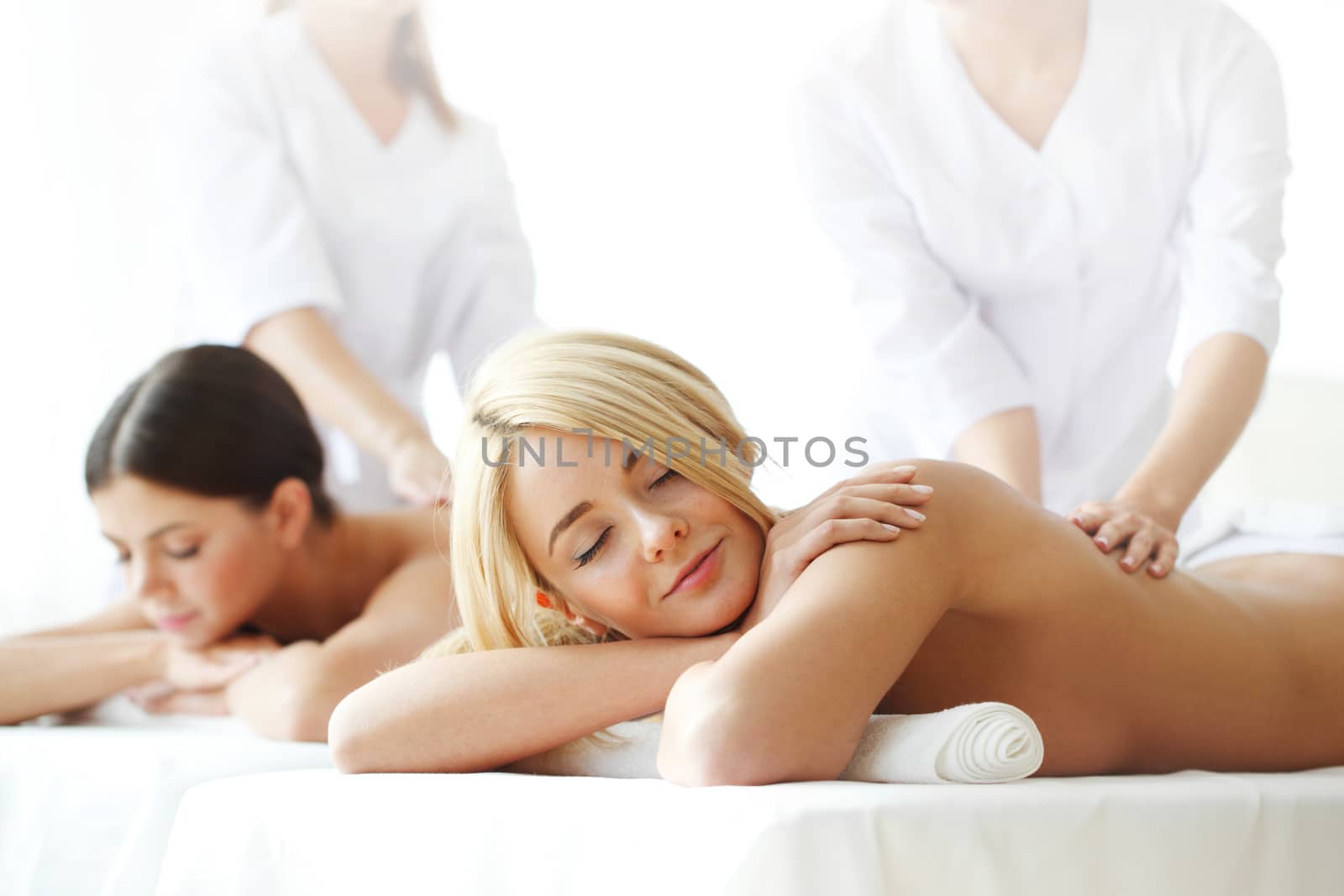 women relaxing at spa session