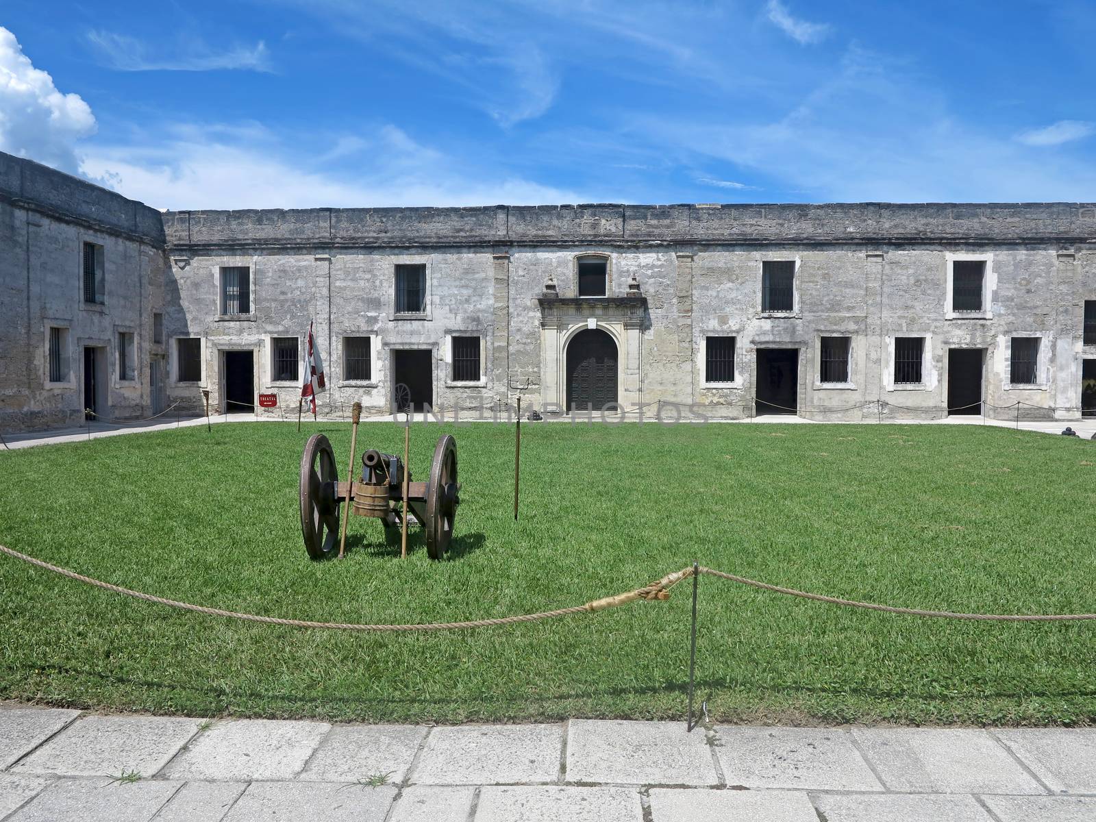 Inside the Castillo de San Marcos Fort in St Augustine, Florida.