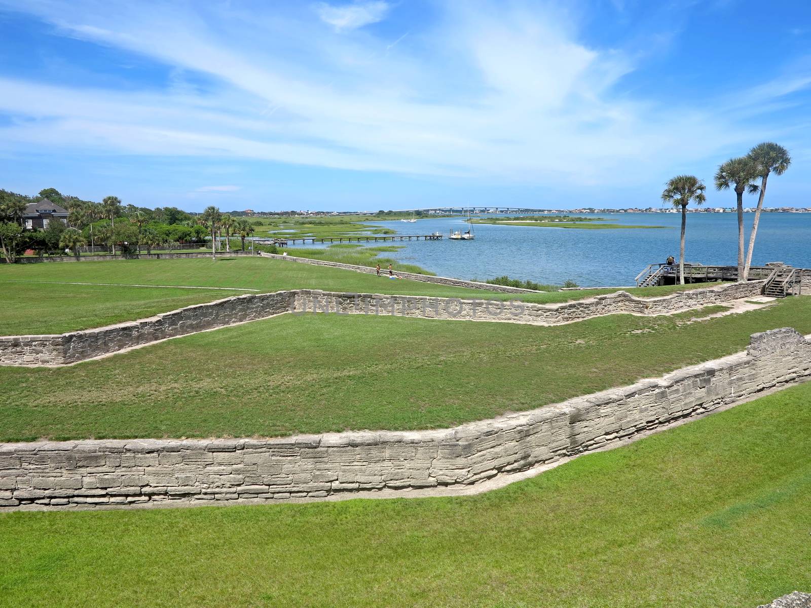 The Castillo de San Marcos Fort in St Augustine, Florida looking towards the Atlantic         