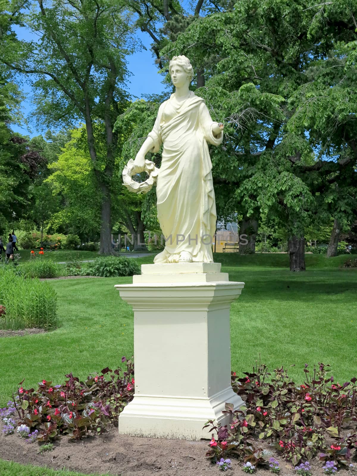 The Statue of the Roman Goddess Flora at the Halifax Public Gardens In Halifax, Nova Scotia, Canada