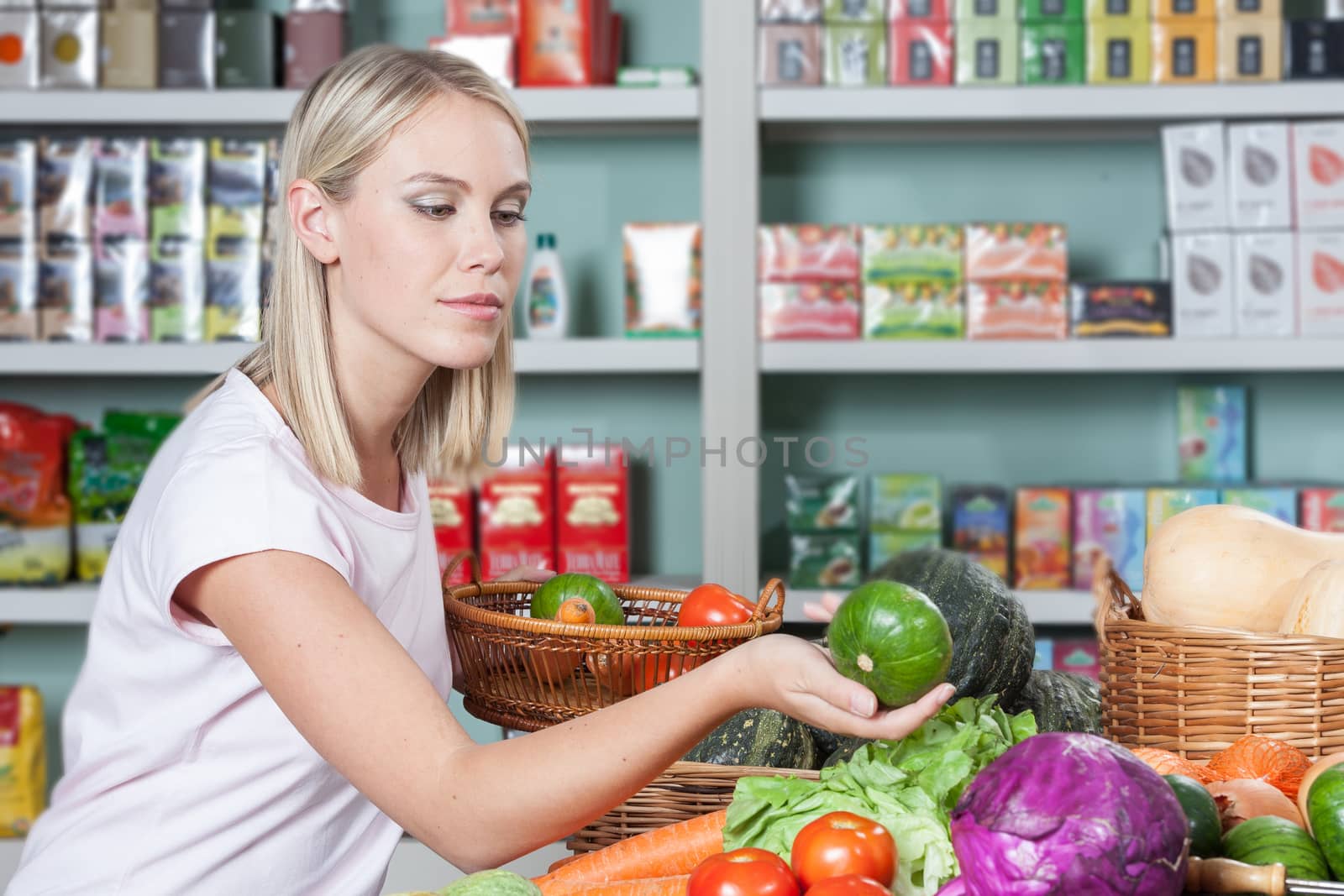 woman shopping vegetables