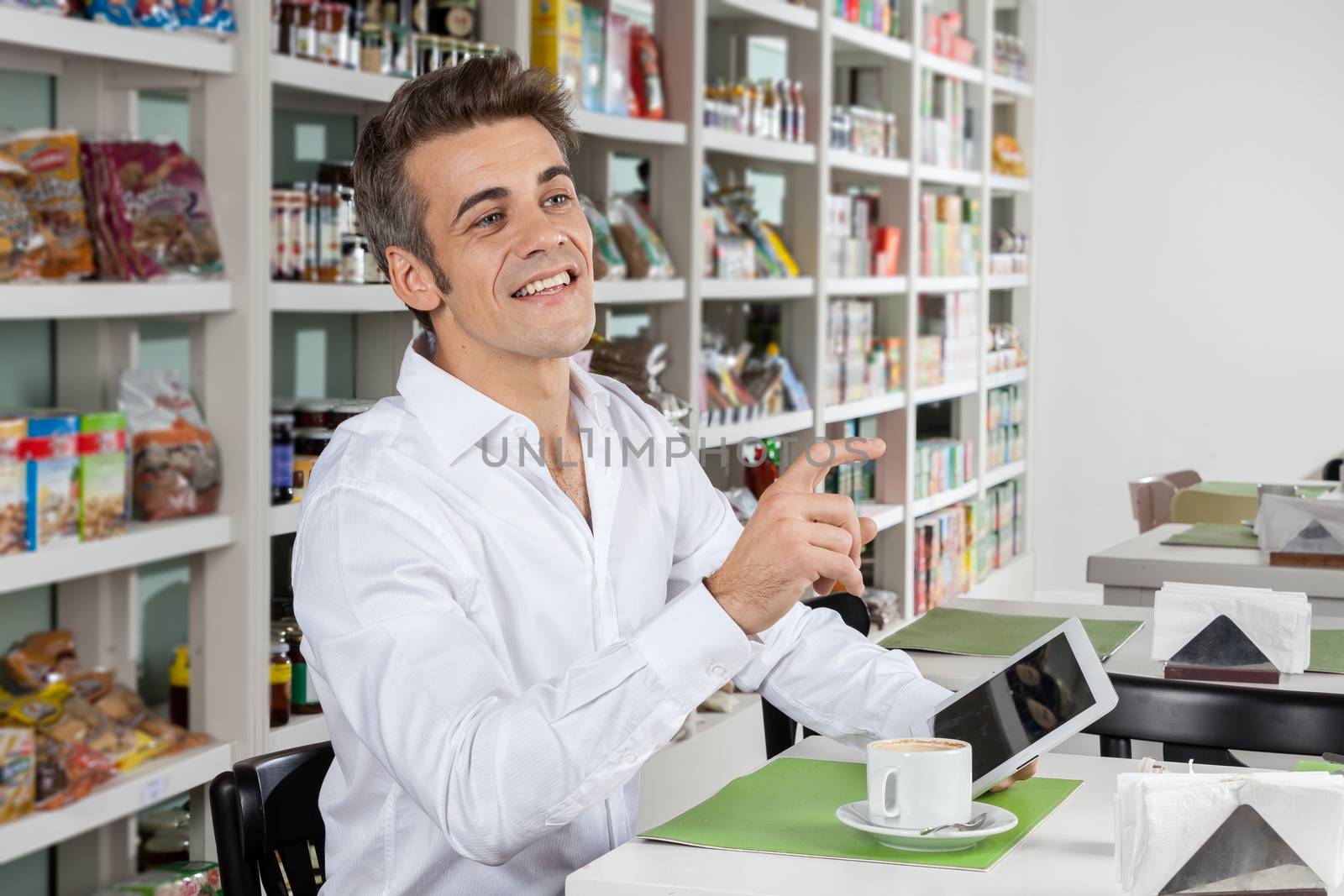 man drinking a coffee