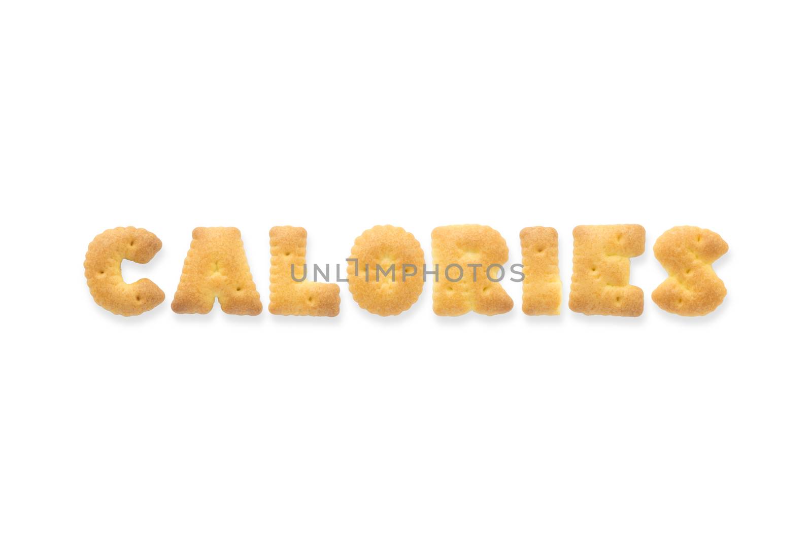 The Letter Word CALORIES. Alphabet  Cookie Biscuits by vinnstock