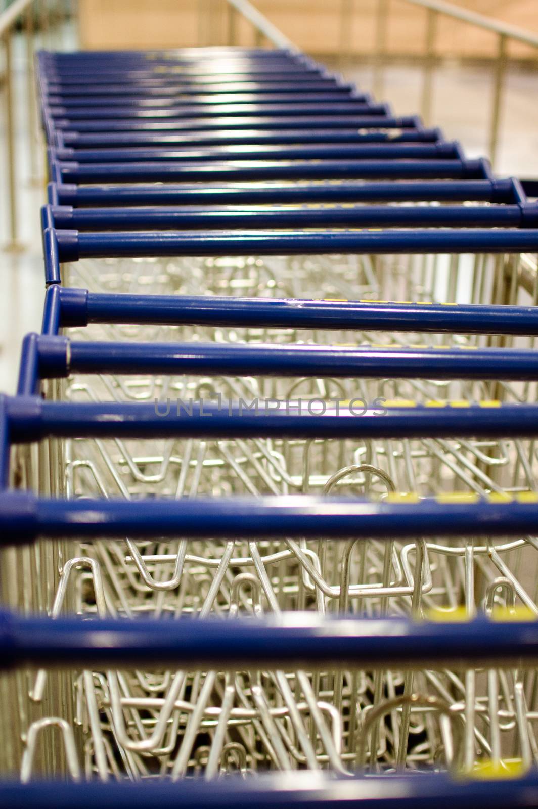 Row of Shopping Carts in a Mall, Italy