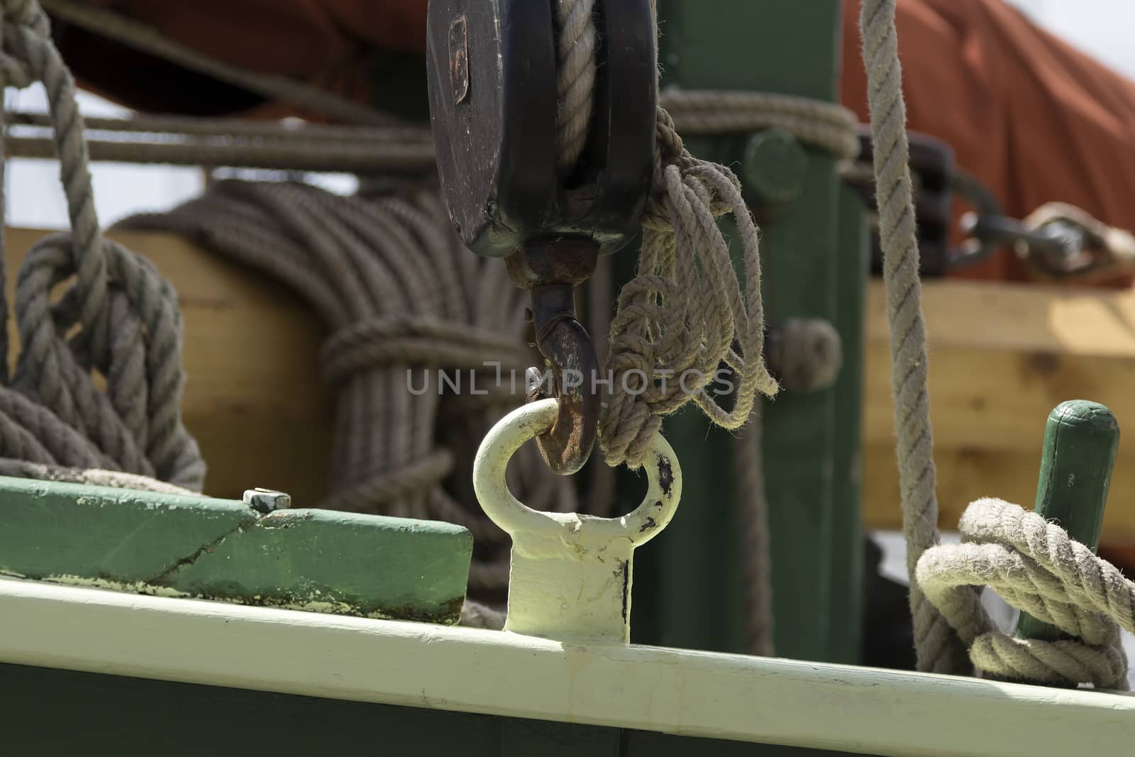 Boat detail with rope and equipment by lasseman