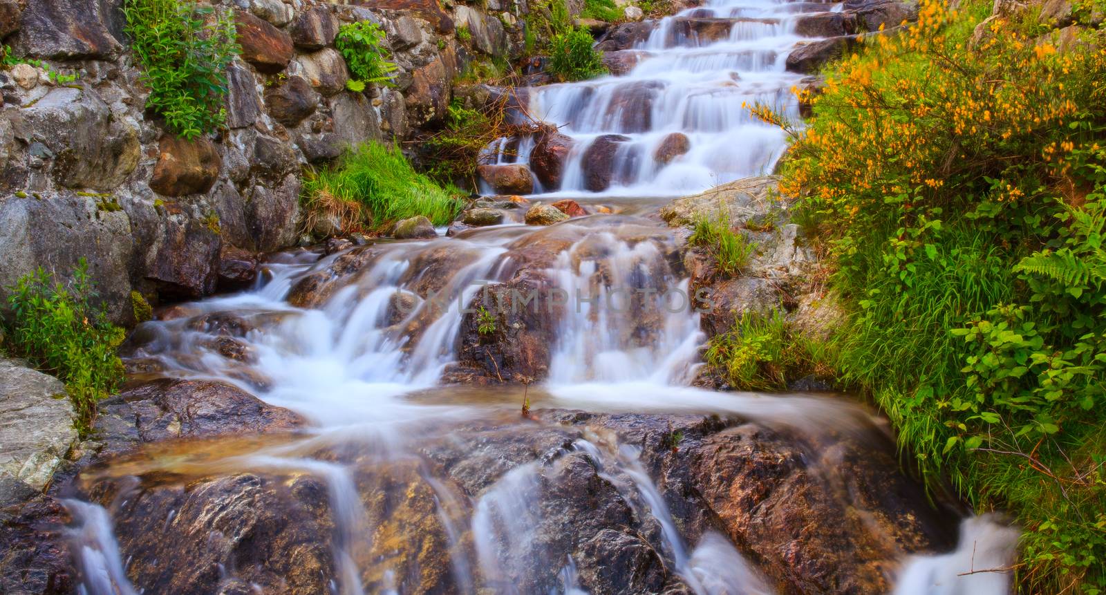 View of torrent in Arzo countryside, Verbania. italy