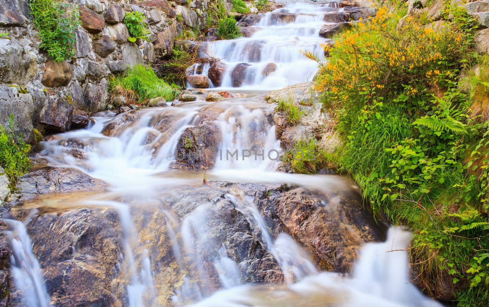 View of torrent in Arzo countryside, Verbania. italy