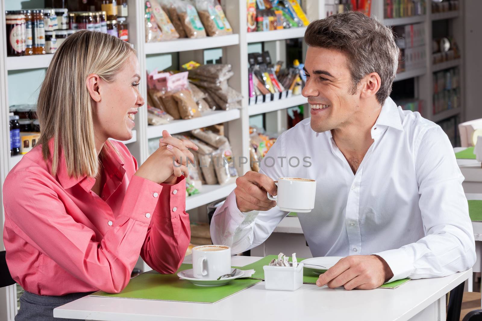 Couple enjoying a coffee together