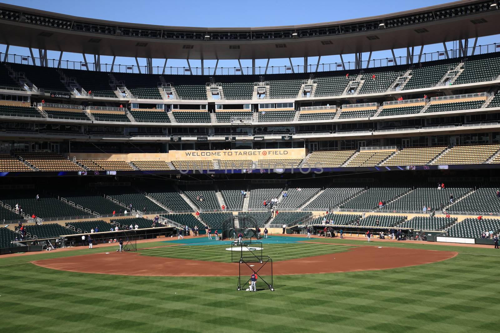 Batting practice at Target Field, home of the Minnesota Twins in Minneapolis.