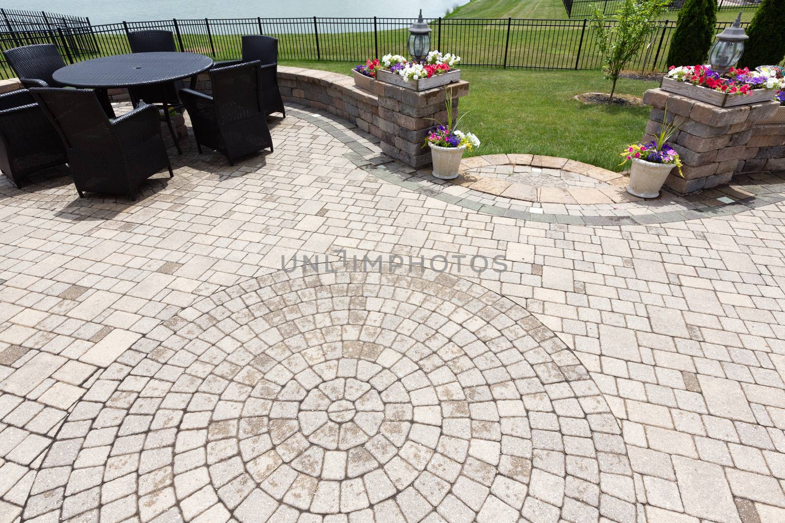 Ornamental brick paved outdoor patio by coskun