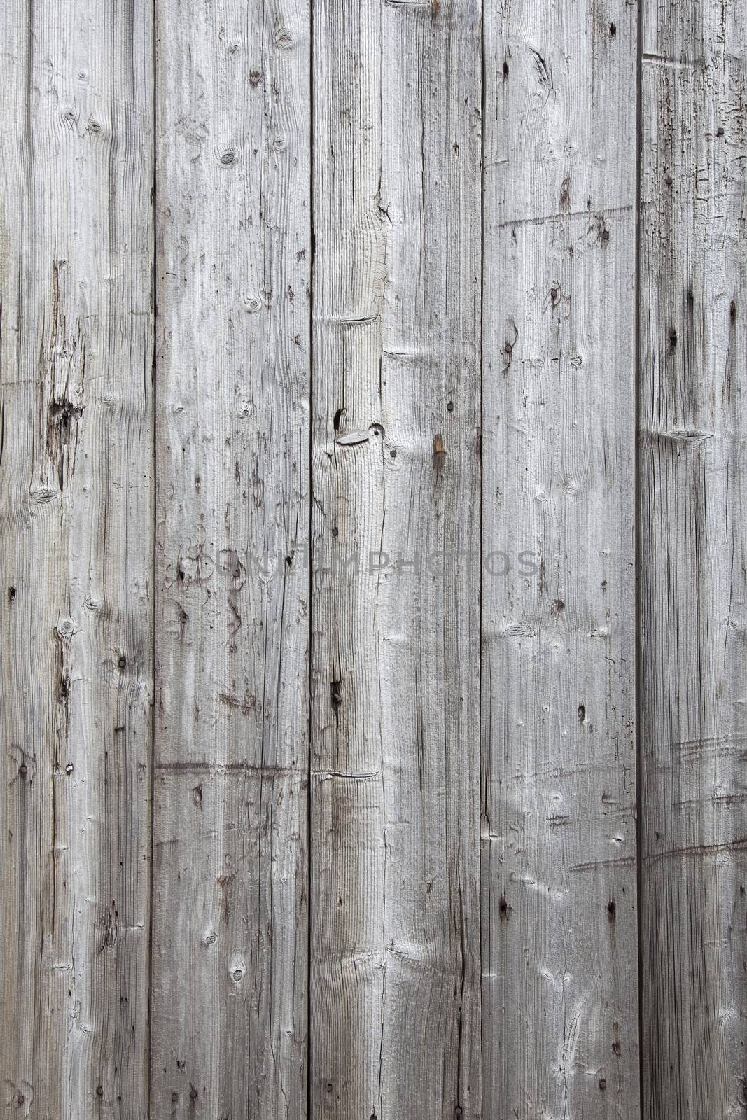 part of fence with grey weathered planks by ahavelaar