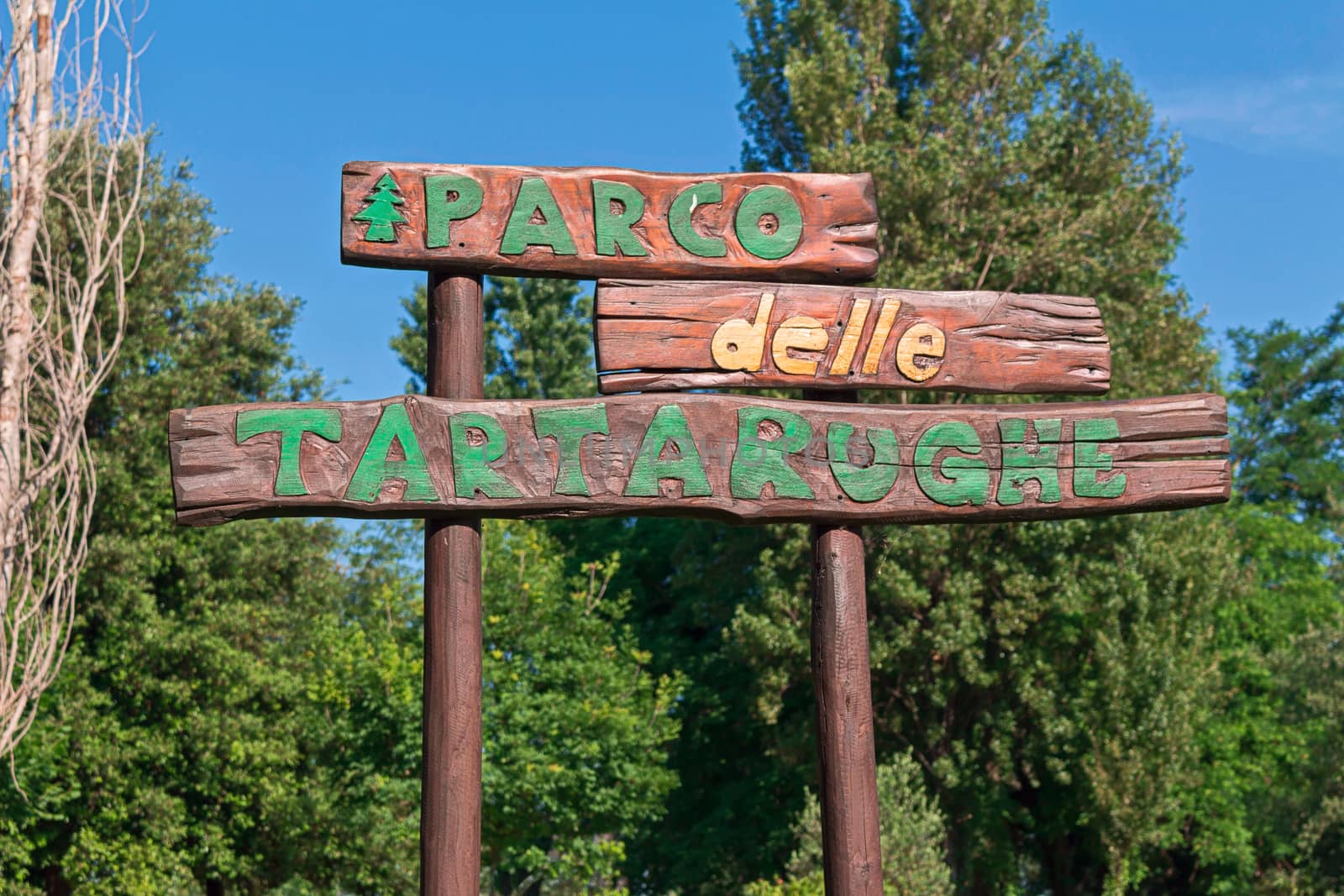 signboard of park turtles