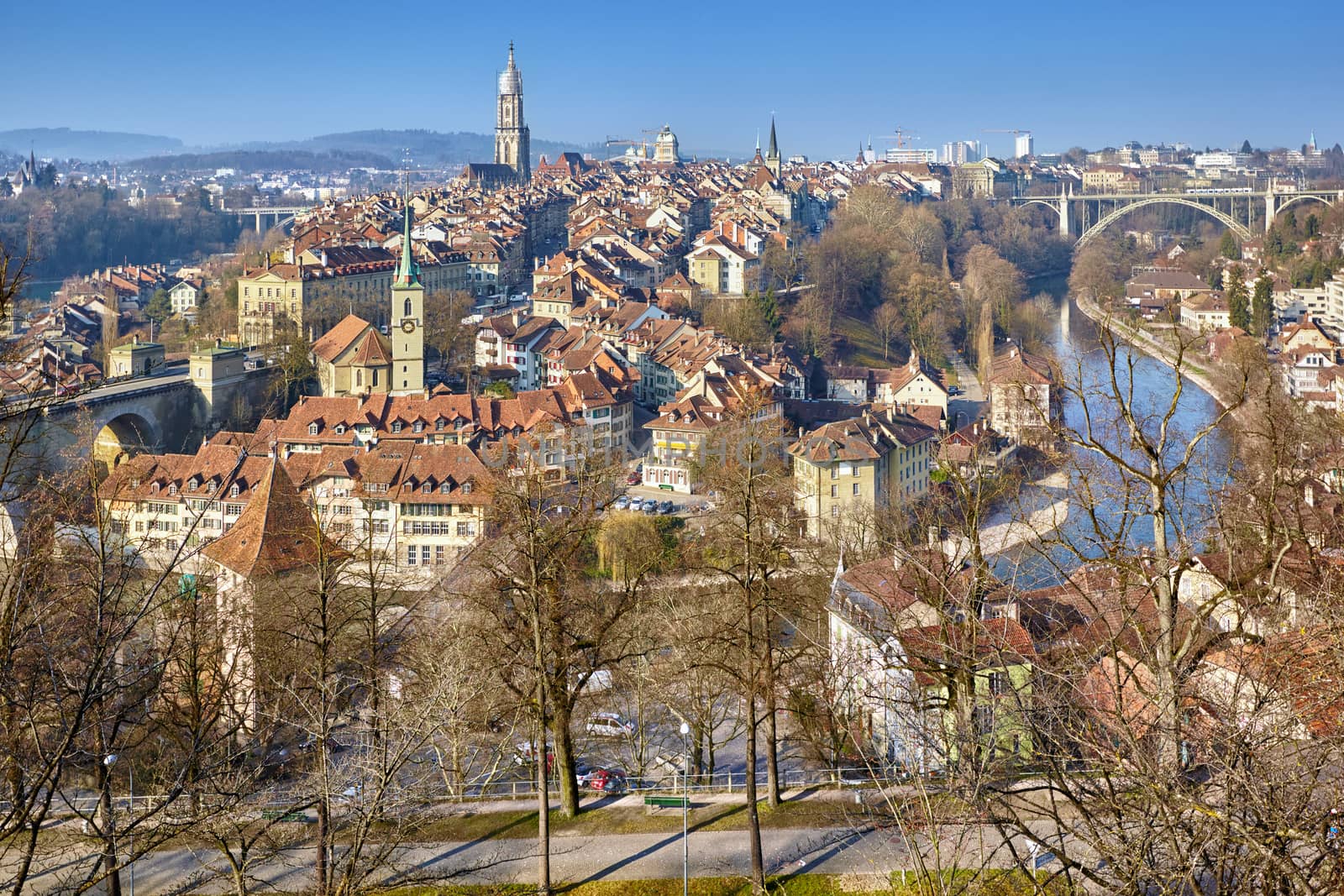 Panoramic view on the old town of Bern, Switzerland