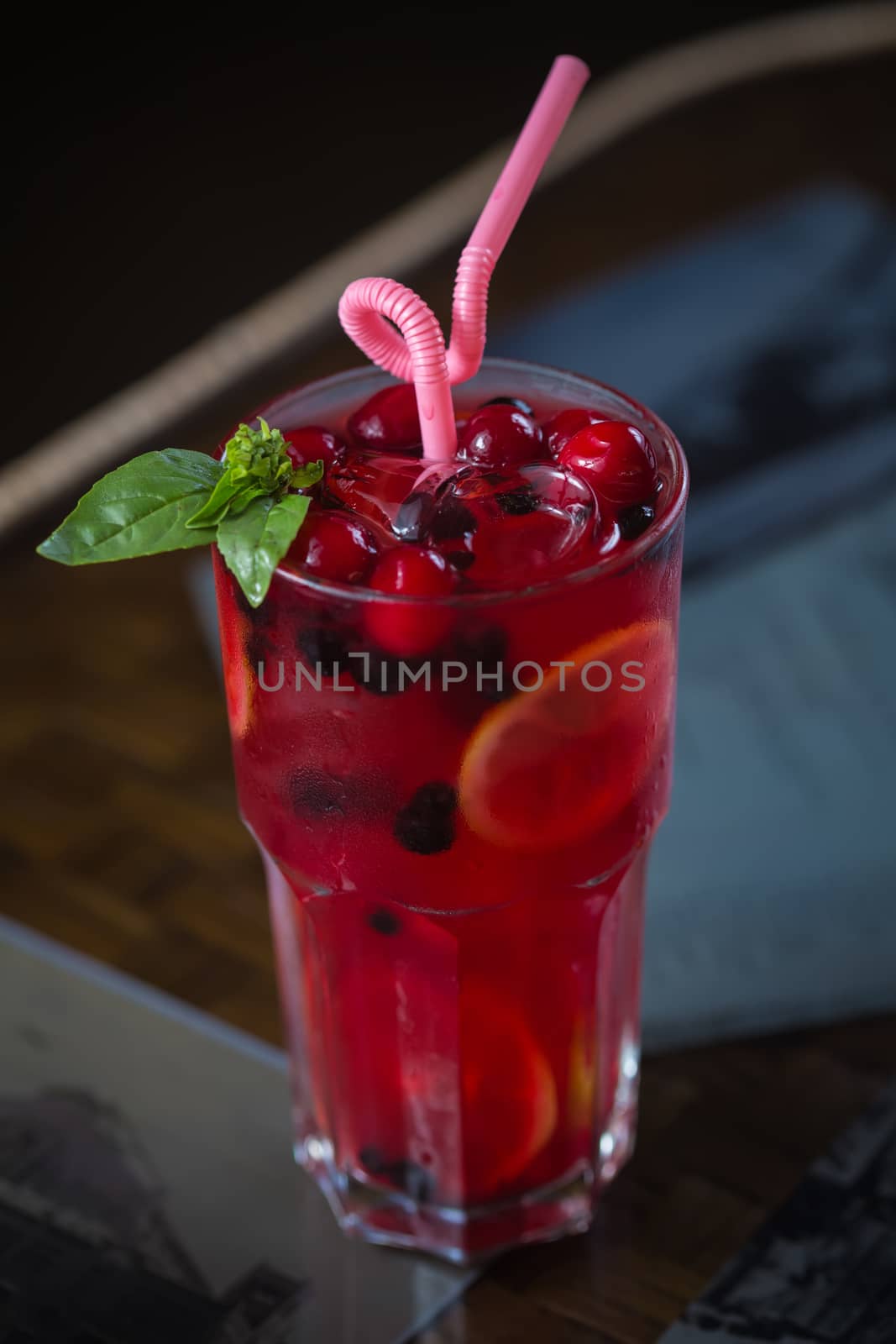 homemade lemonade. refreshing  strawberry and lime with mint