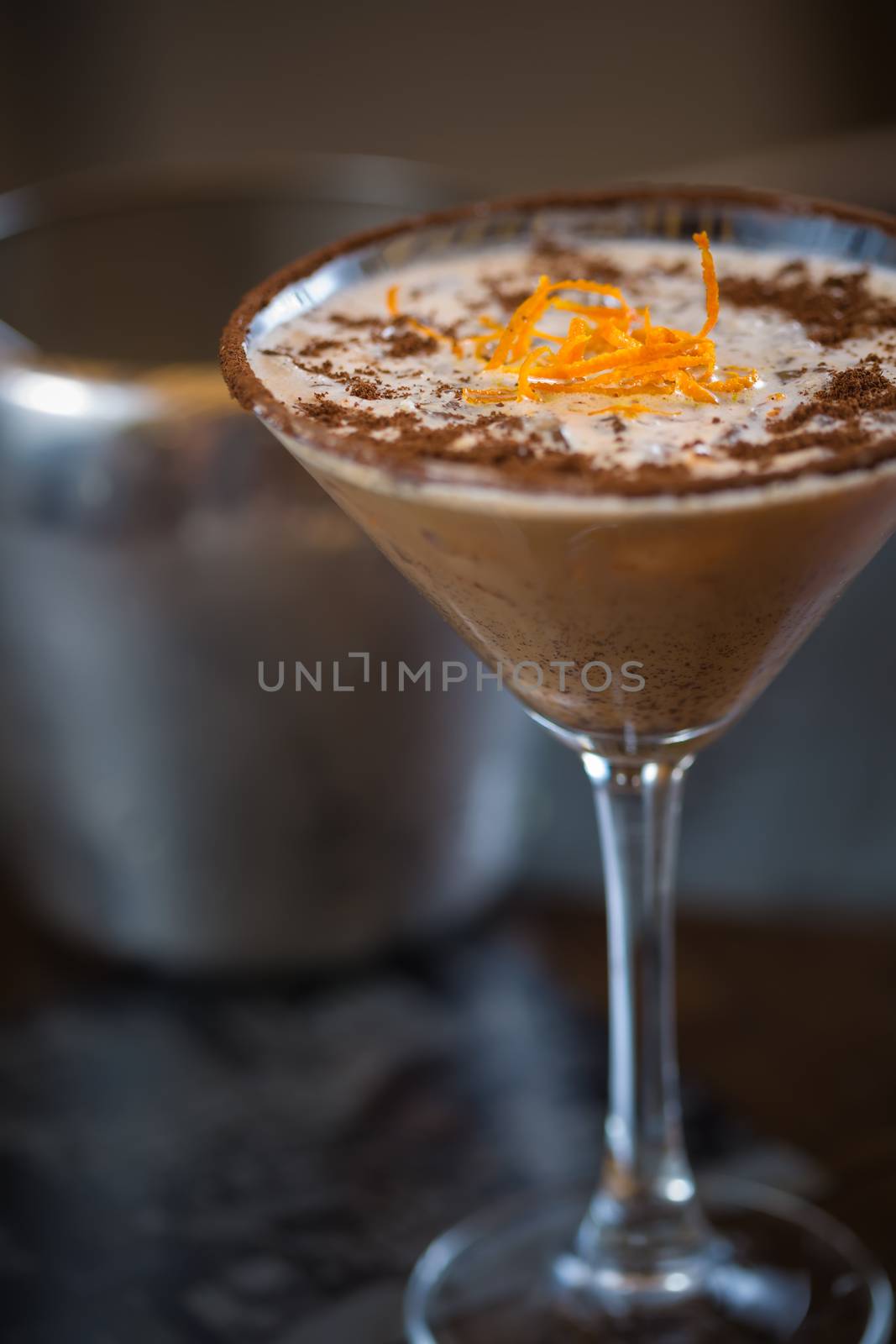 Cold fresh cocktail coffee with orange by sarymsakov