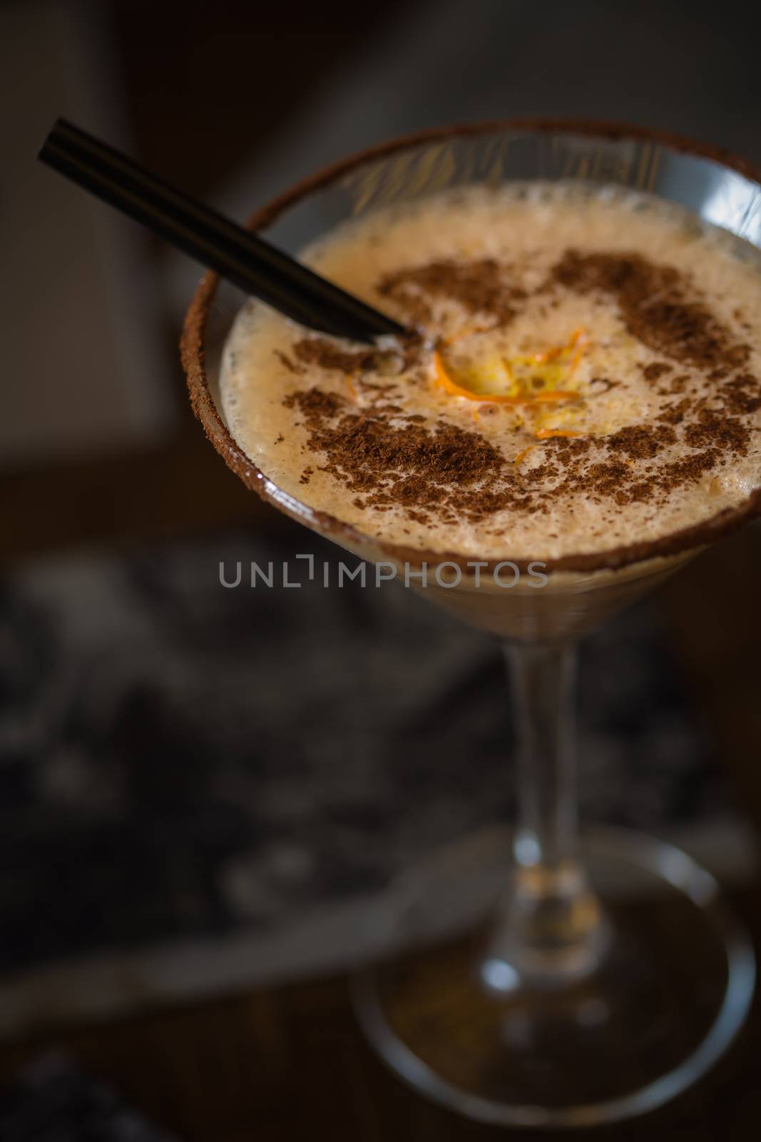 Cold fresh cocktail coffee with orange by sarymsakov