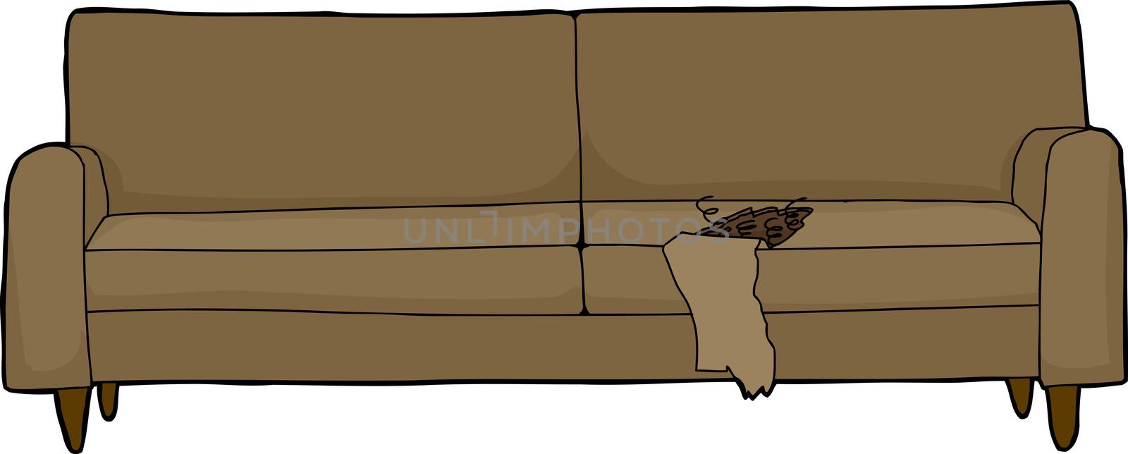 Ripped Cushion on Sofa by TheBlackRhino