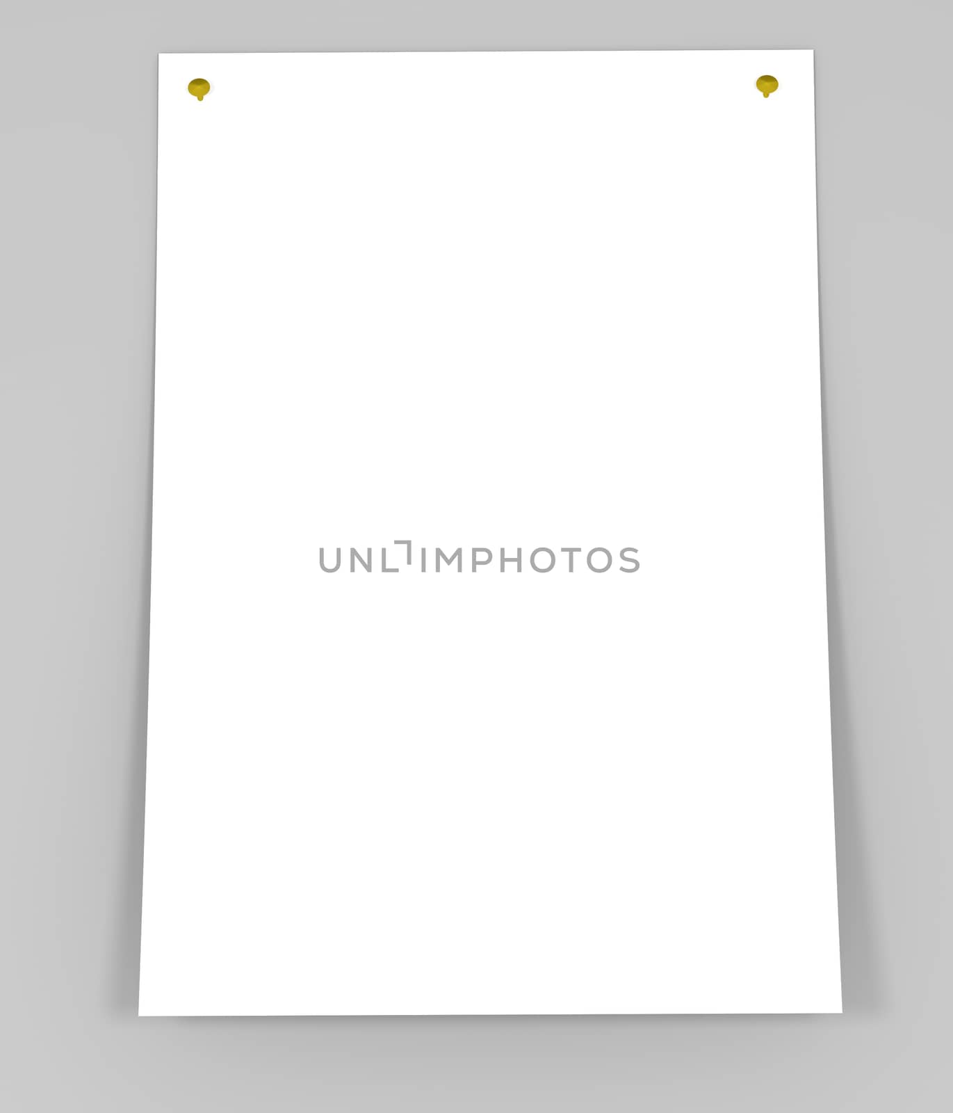 Folded blank sheet of paper. White background