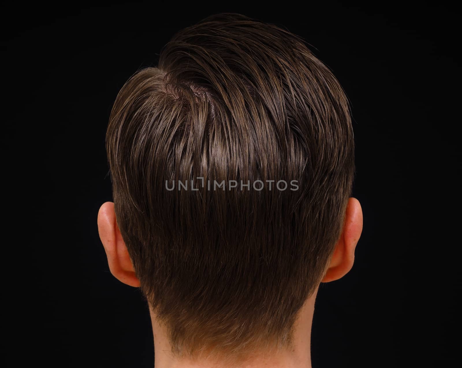 Rear view of hairstyle on male person with brown hair by Arvebettum