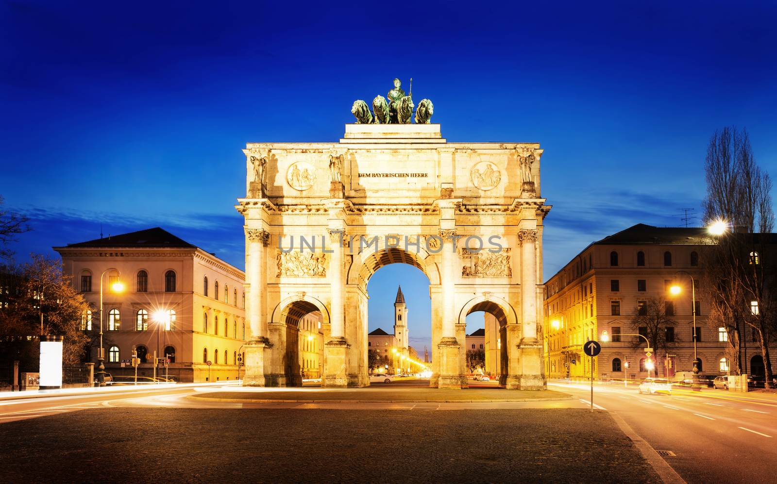 The Siegestor (english: Victory Arch) in Munich  Bavaria, Germany