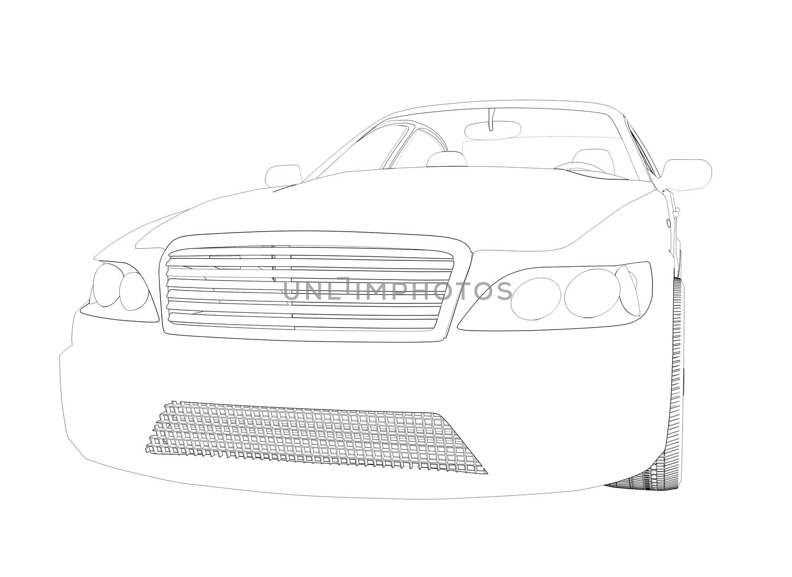 Graphic car model on white by cherezoff
