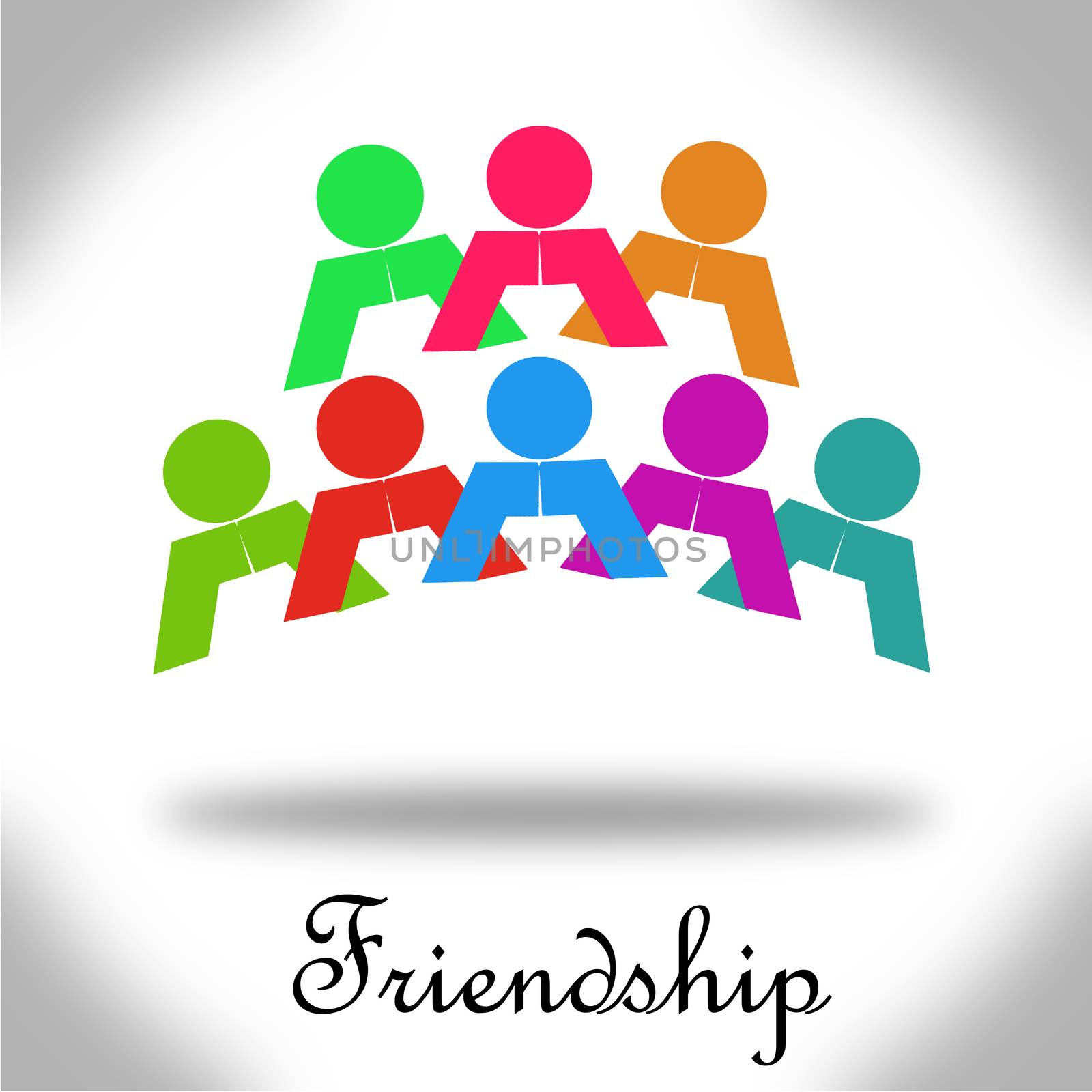 Friendship image with hi-res rendered artwork that could be used for any graphic design.