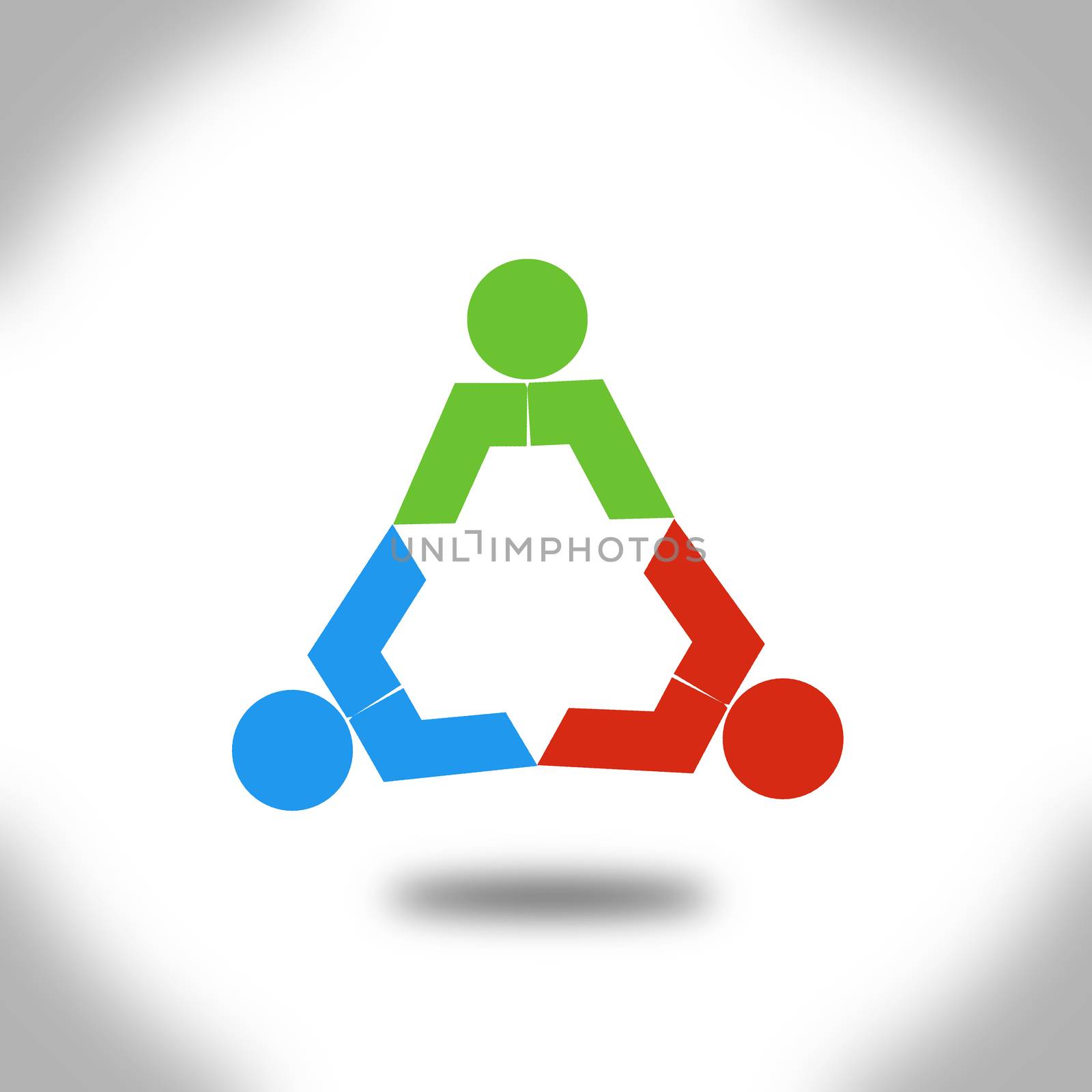 People triangle concept image with hi-res rendered artwork that could be used for any graphic design.