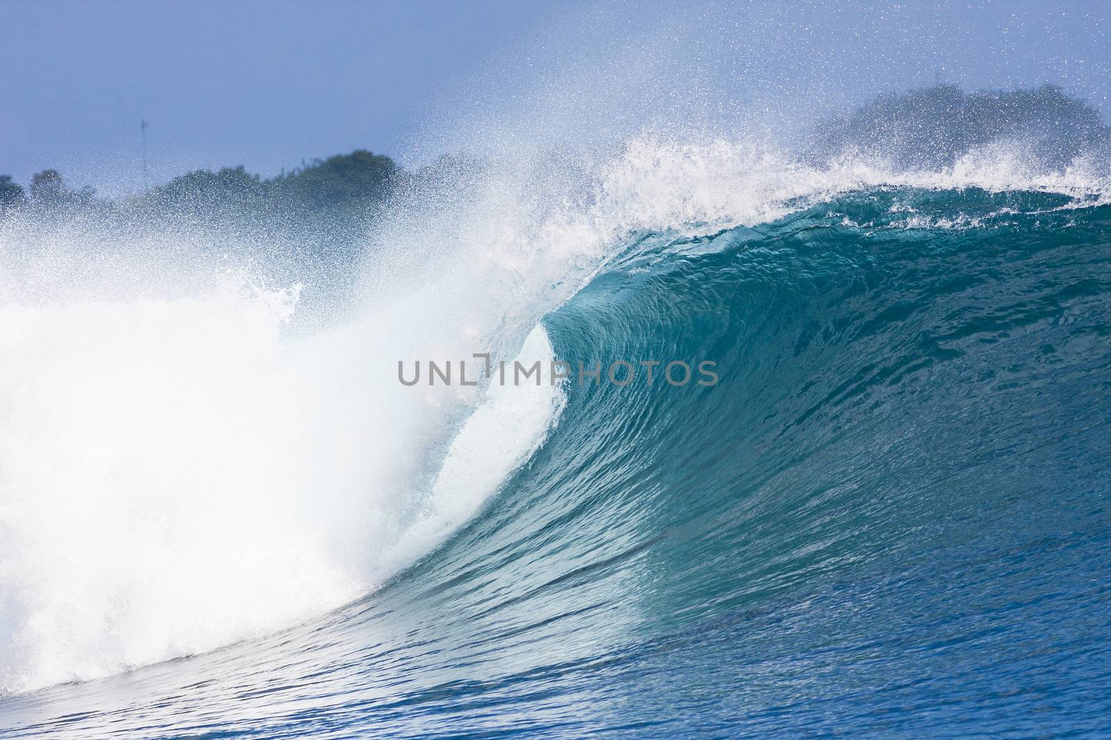 Epic Ocean Blue Wave near Lembongan island,Indonesia.