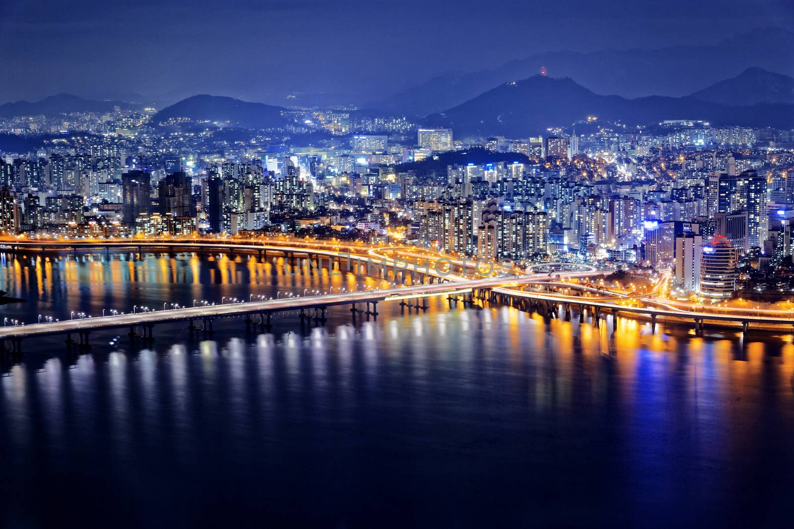 Seoul Tower and Downtown skyline at night, South Korea