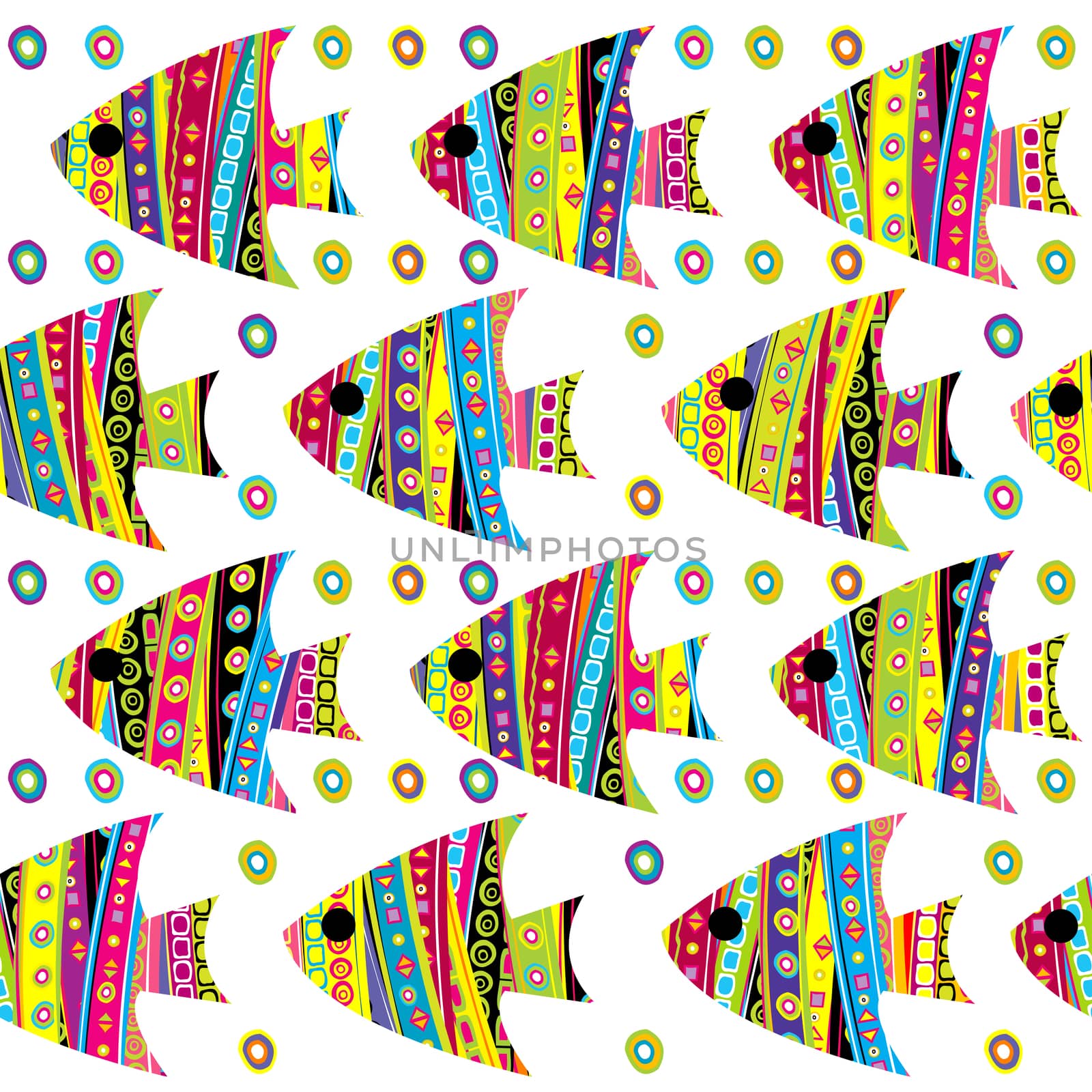 Patterned fishes seamless by hibrida13