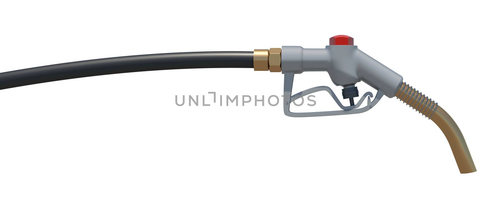 Gas hose nozzle. Front view. Isolated render on white background