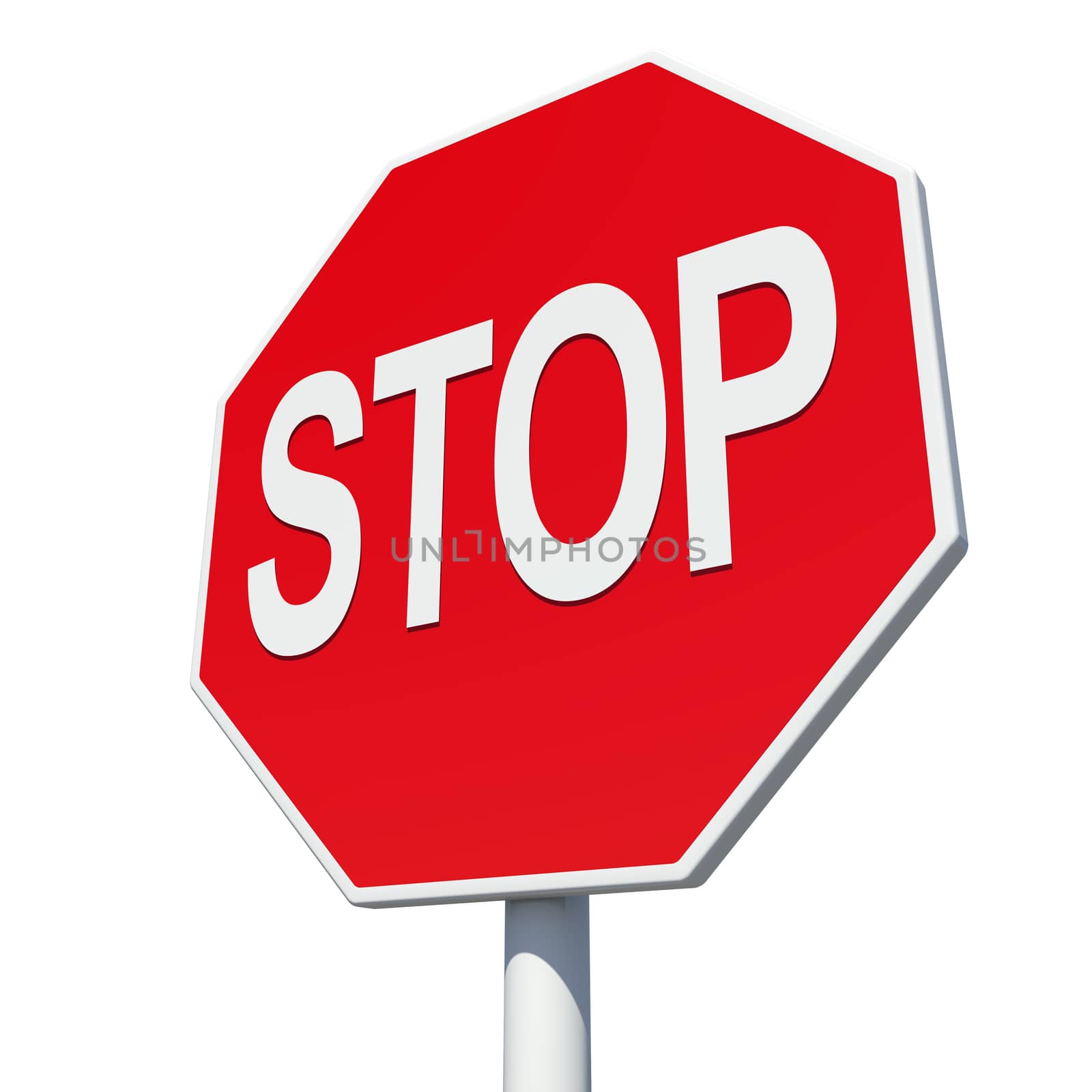 Octagonal road sign with word stop. Isolated  by cherezoff