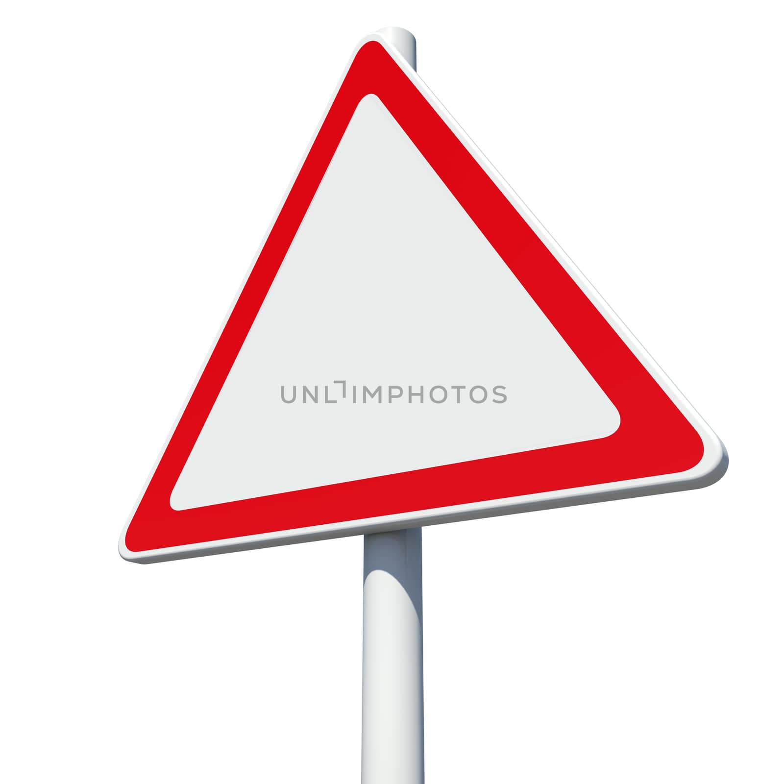 Triangle road sign. Isolated on white background