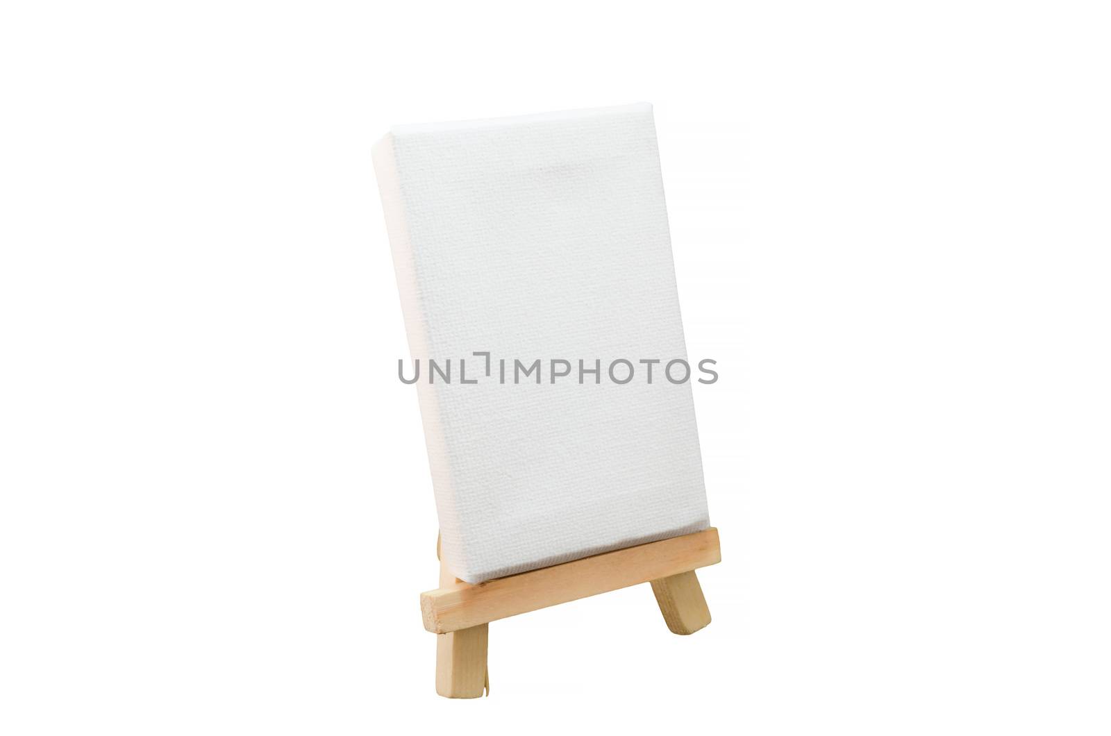 Miniature artist easel, isolated on white with path.