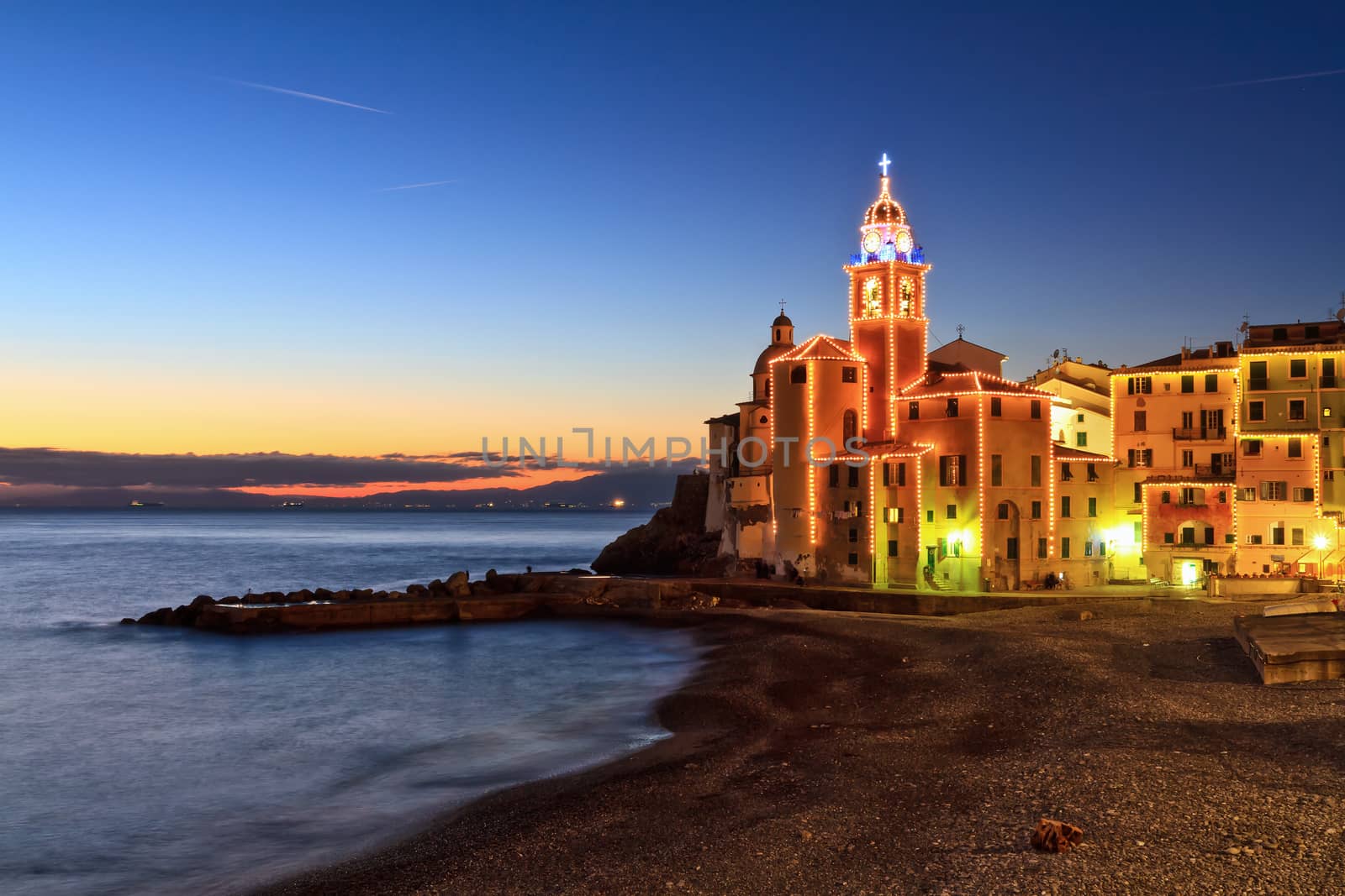 Camogli at evening by antonioscarpi