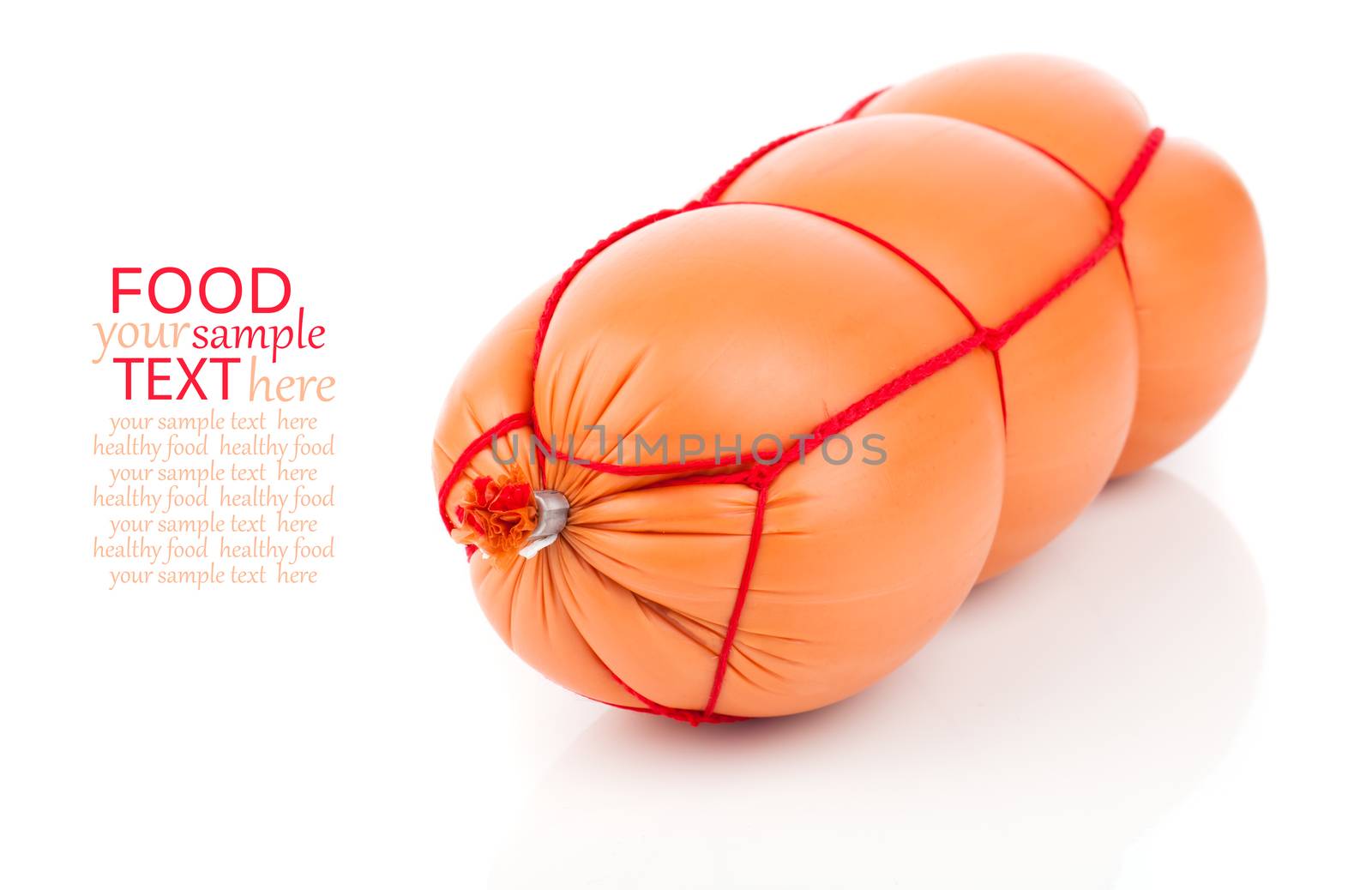 sausage isolated on white background by motorolka